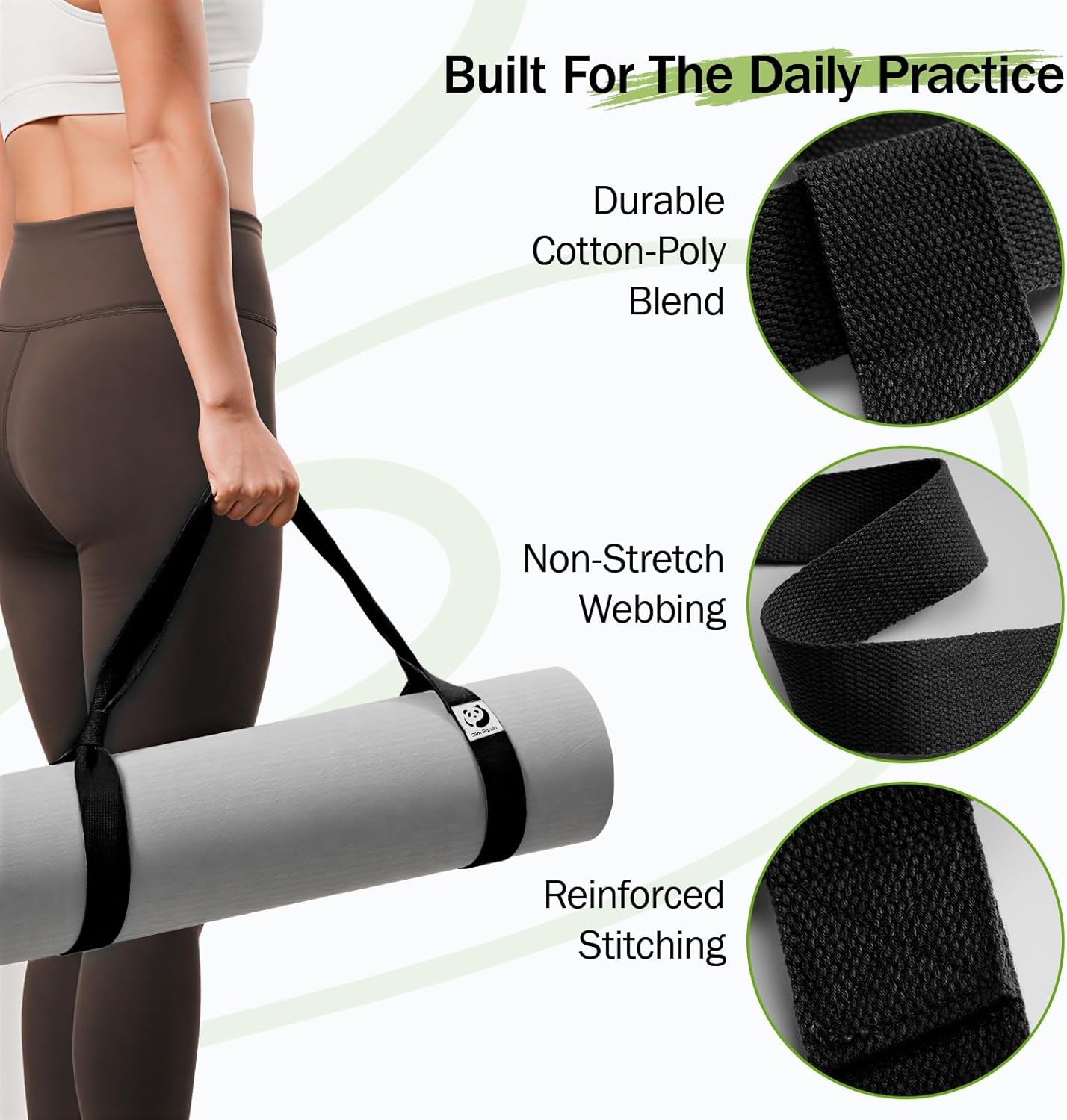 Yoga Mat Straps for Carrying, Adjustable Yoga Mat Carrier Sling Fits All Mats(Mat Not Included) - Image 3