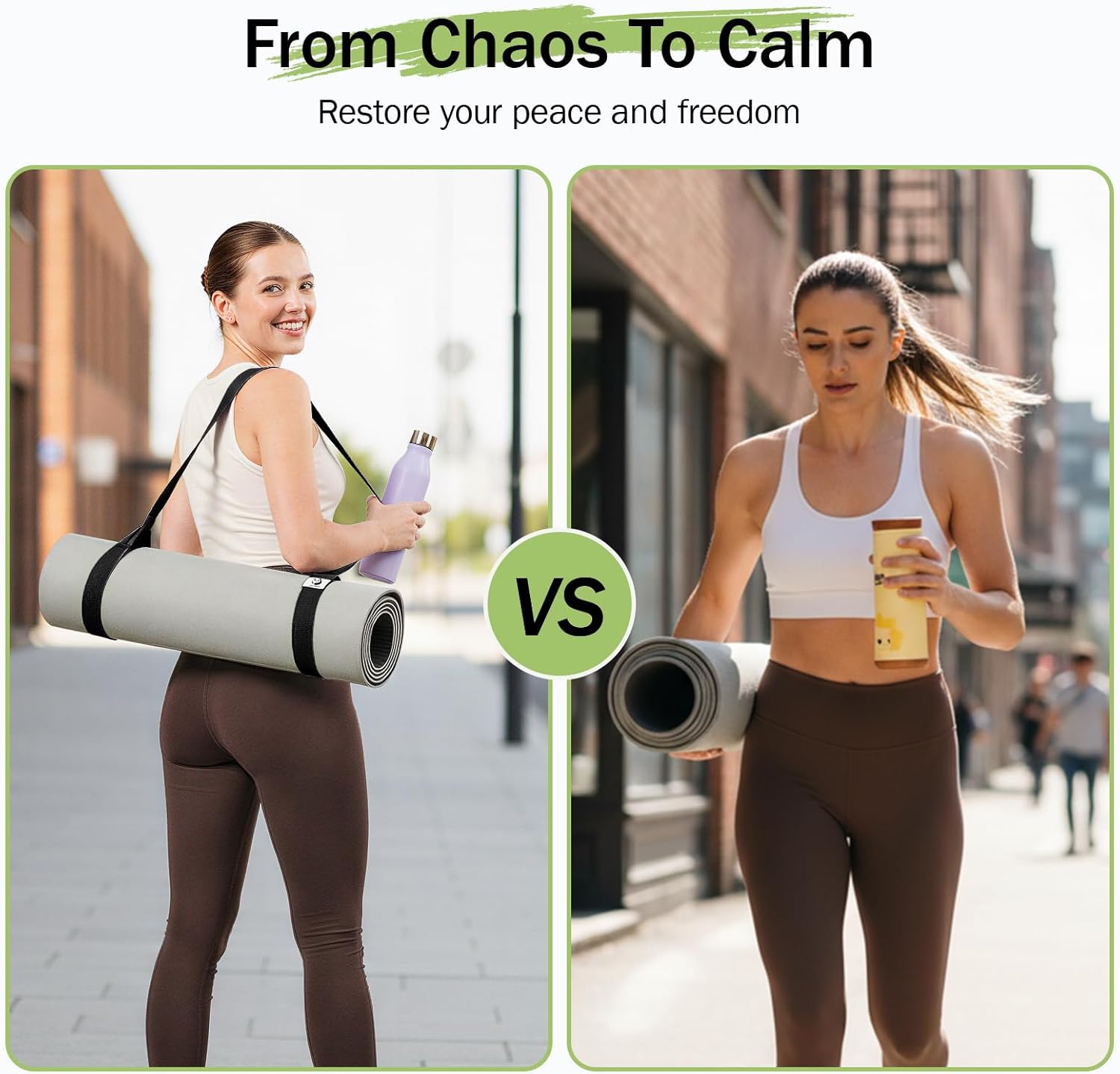 Yoga Mat Straps for Carrying, Adjustable Yoga Mat Carrier Sling Fits All Mats(Mat Not Included) - Image 4