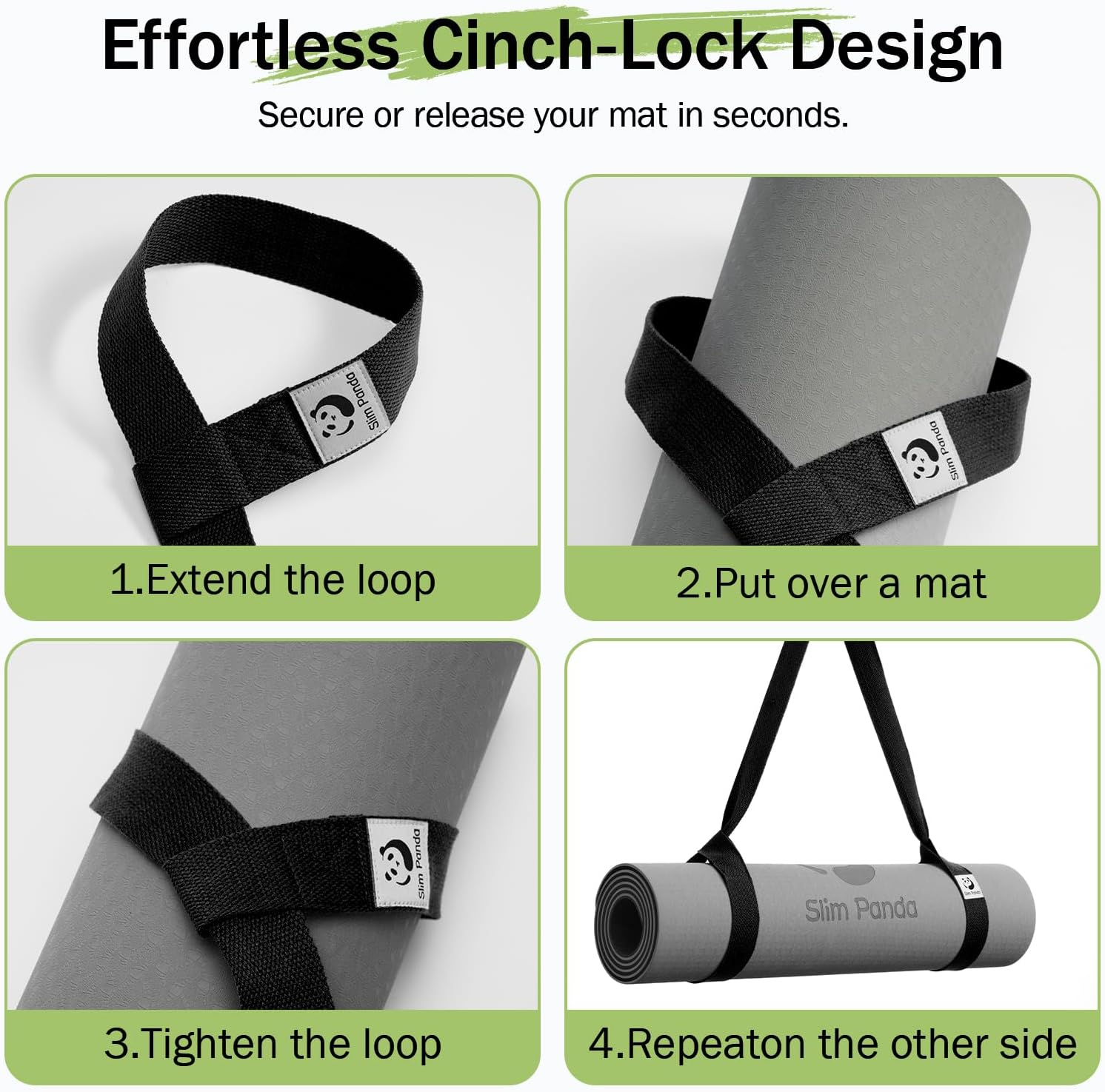 Yoga Mat Straps for Carrying, Adjustable Yoga Mat Carrier Sling Fits All Mats(Mat Not Included) - Image 6