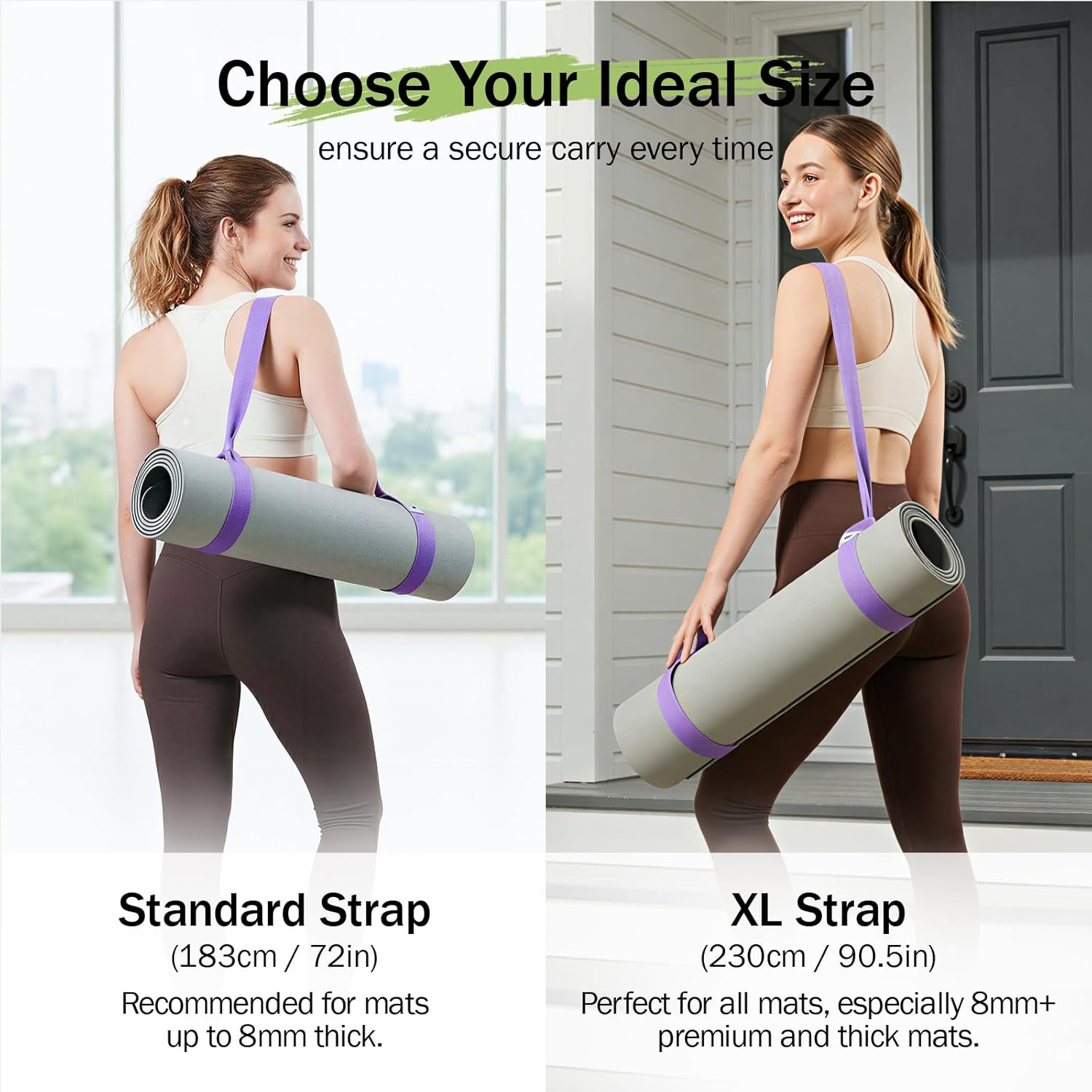 Yoga Mat Straps for Carrying, Adjustable Yoga Mat Carrier Sling Fits All Mats(Mat Not Included) - Image 7