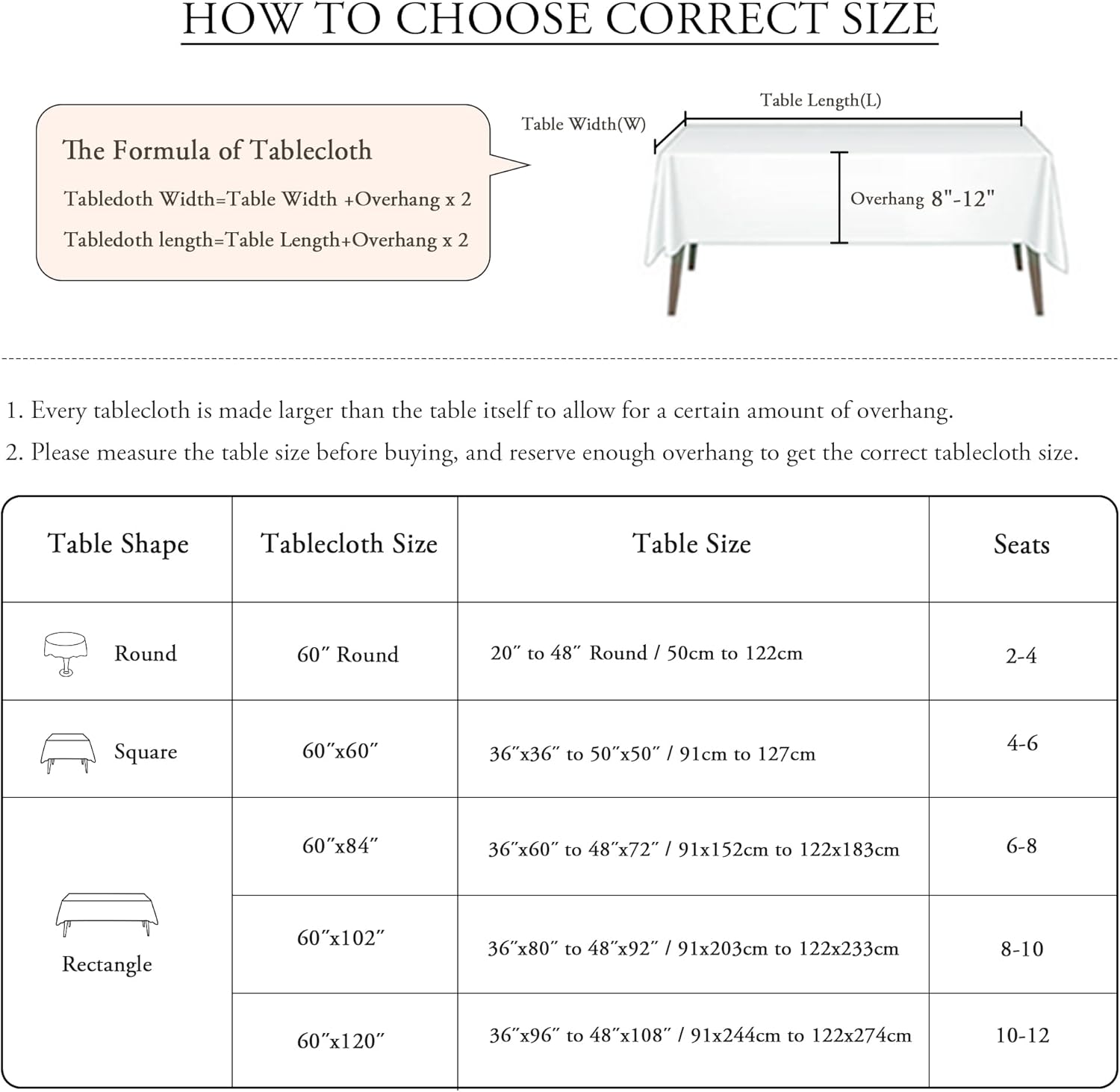 Table Cloth 60x102 Inch Black Tablecloth for 6 Foot Table Washable Polyester Rectangle Tablecloth for Buffet Table, Parties, Holiday Dinner, Wedding - Image 5