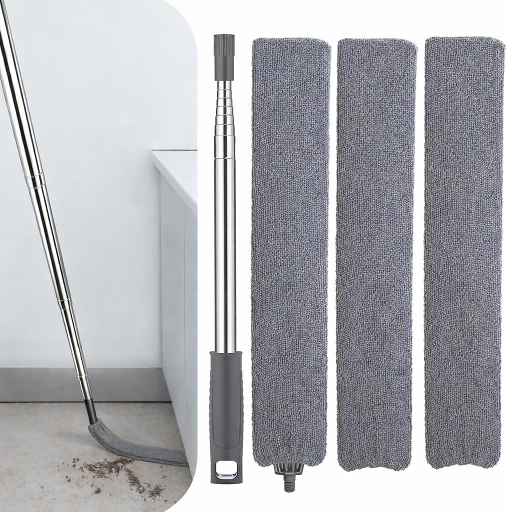 Retractable Gap Dust Cleaner with Extension Pole, Cleaning Tools with 3 Microfiber Dusting Cloths, Extendable Long Handle Duster for Cleaning Under Refrigerator Sofa Furniture Appliance - Image 1
