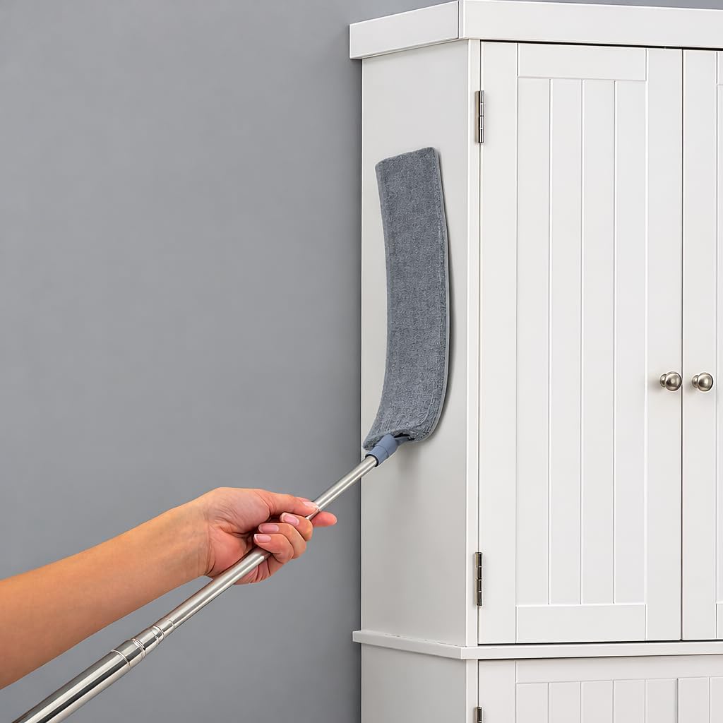 Retractable Gap Dust Cleaner with Extension Pole, Cleaning Tools with 3 Microfiber Dusting Cloths, Extendable Long Handle Duster for Cleaning Under Refrigerator Sofa Furniture Appliance - Image 4