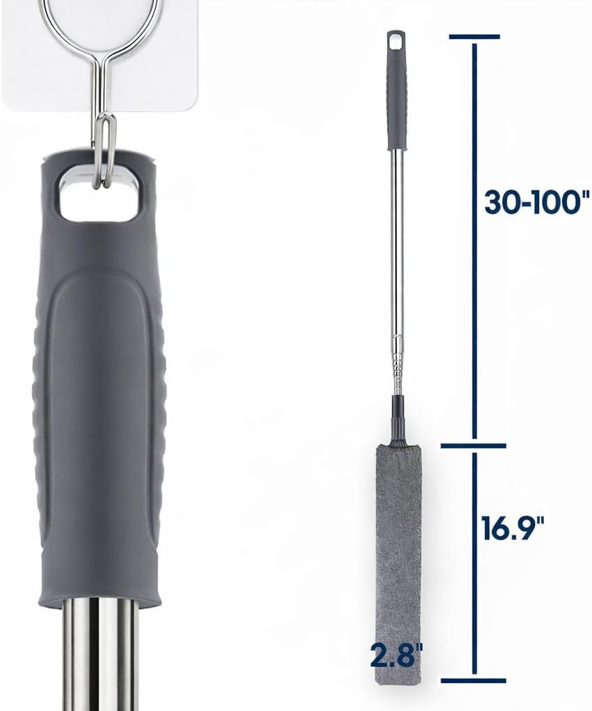 Retractable Gap Dust Cleaner with Extension Pole, Cleaning Tools with 3 Microfiber Dusting Cloths, Extendable Long Handle Duster for Cleaning Under Refrigerator Sofa Furniture Appliance - Image 7