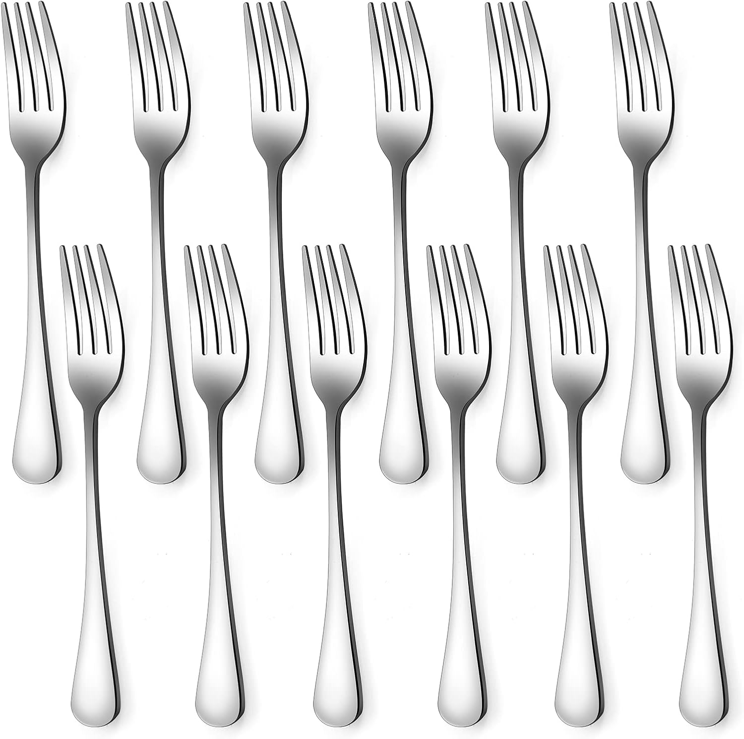 Set of 12, Stainless Steel Dinner Forks Silverware Set, Heavy-Duty Dinner Forks (8 Inch) Cutlery Set, Dishwasher Safe (Silver) - Image 1