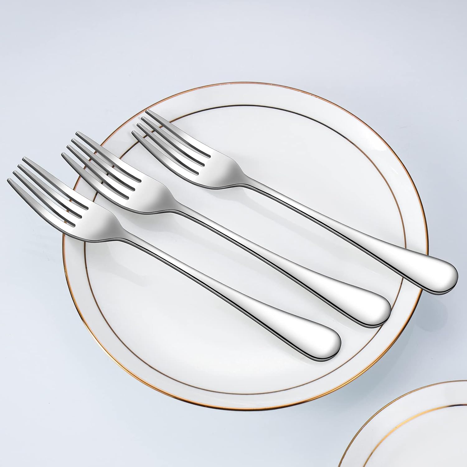 Set of 12, Stainless Steel Dinner Forks Silverware Set, Heavy-Duty Dinner Forks (8 Inch) Cutlery Set, Dishwasher Safe (Silver) - Image 3