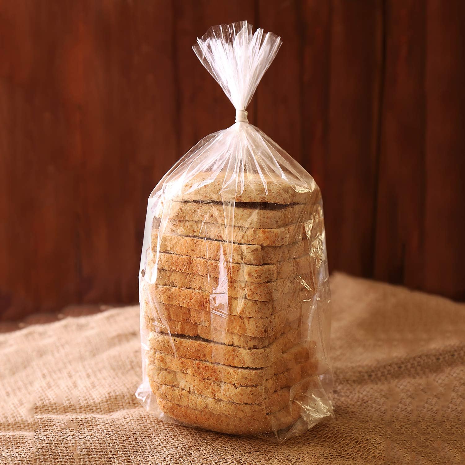 Bread Bags With Ties,100 Pieces 18x4x8 Inches Reusable Plastic Loaf Storage Bags for Homemade Bread Gift Giving - Image 7