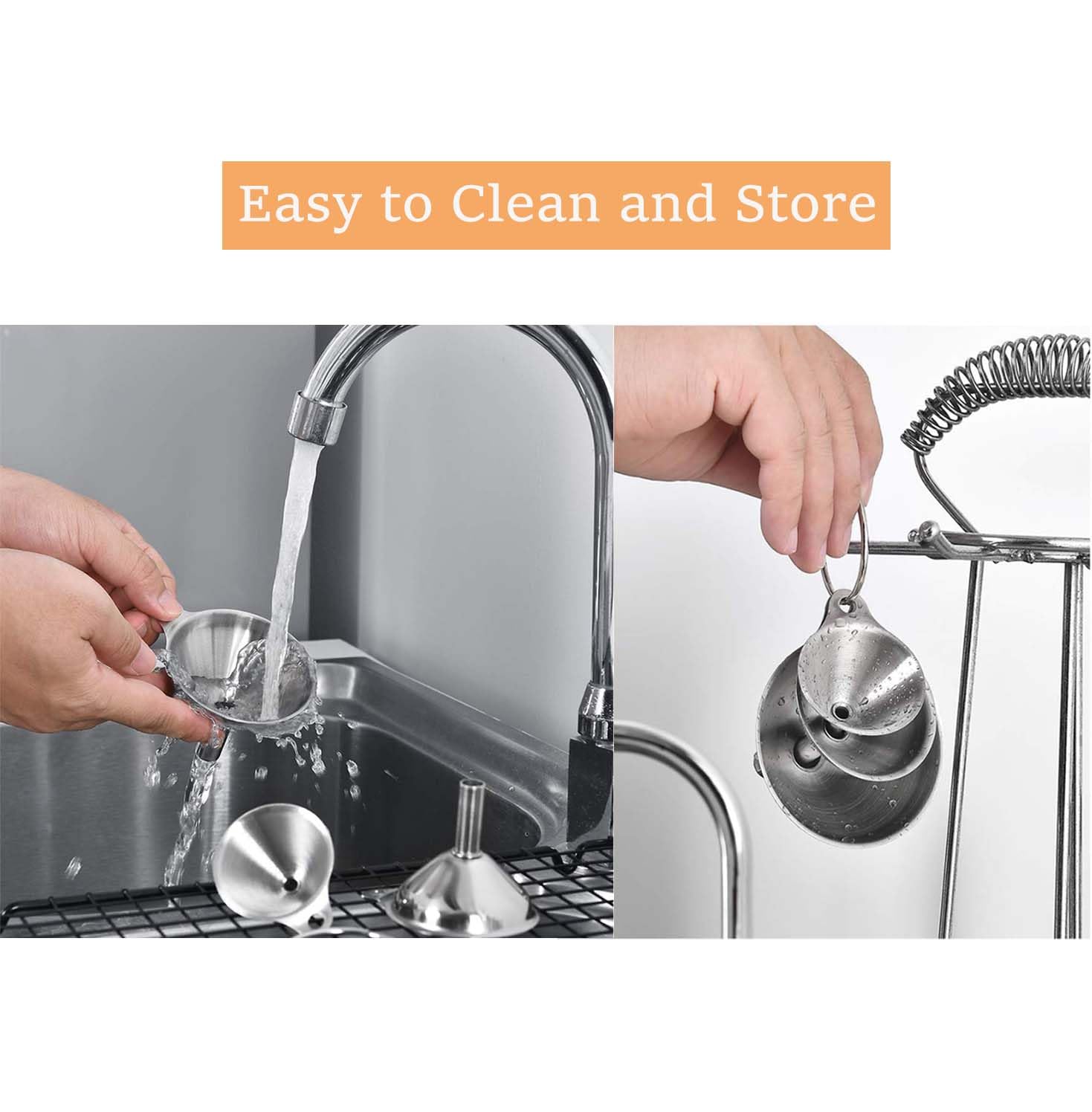 Stainless Steel Funnels, 3pcs Mini Filling Kitchen Funnel, Sizes Large To Small Funnels for Transferring Essential Oils, Liquid, Fluid, Dry Ingredients & Powder, Durable and Dishwash - Image 6