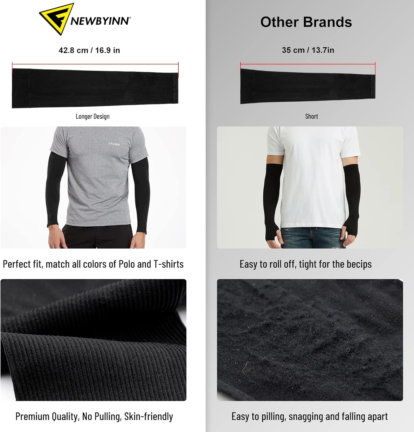 Arm Sleeves for Men Women Youth, UV Sun Protection, Tattoo Cover Up, Cooling, Compression Sports Sleeve - 2 & 4 Pairs - Image 6