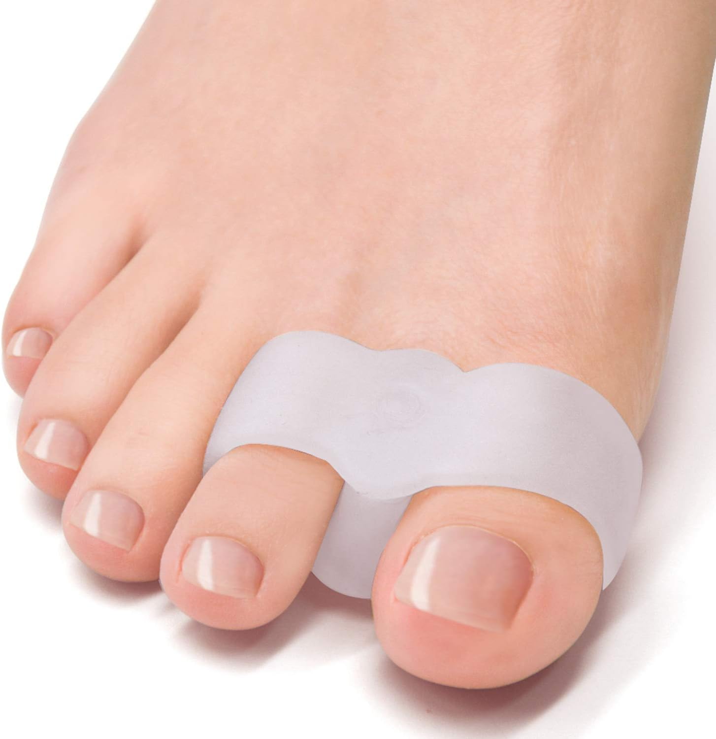 Pack of 12 Bunion Corrector, Toe Separators with 2 Loops, Big Toe Space Suitable for Bunion Pain Relief and Separating Overlapping Toes (White) - Image 1