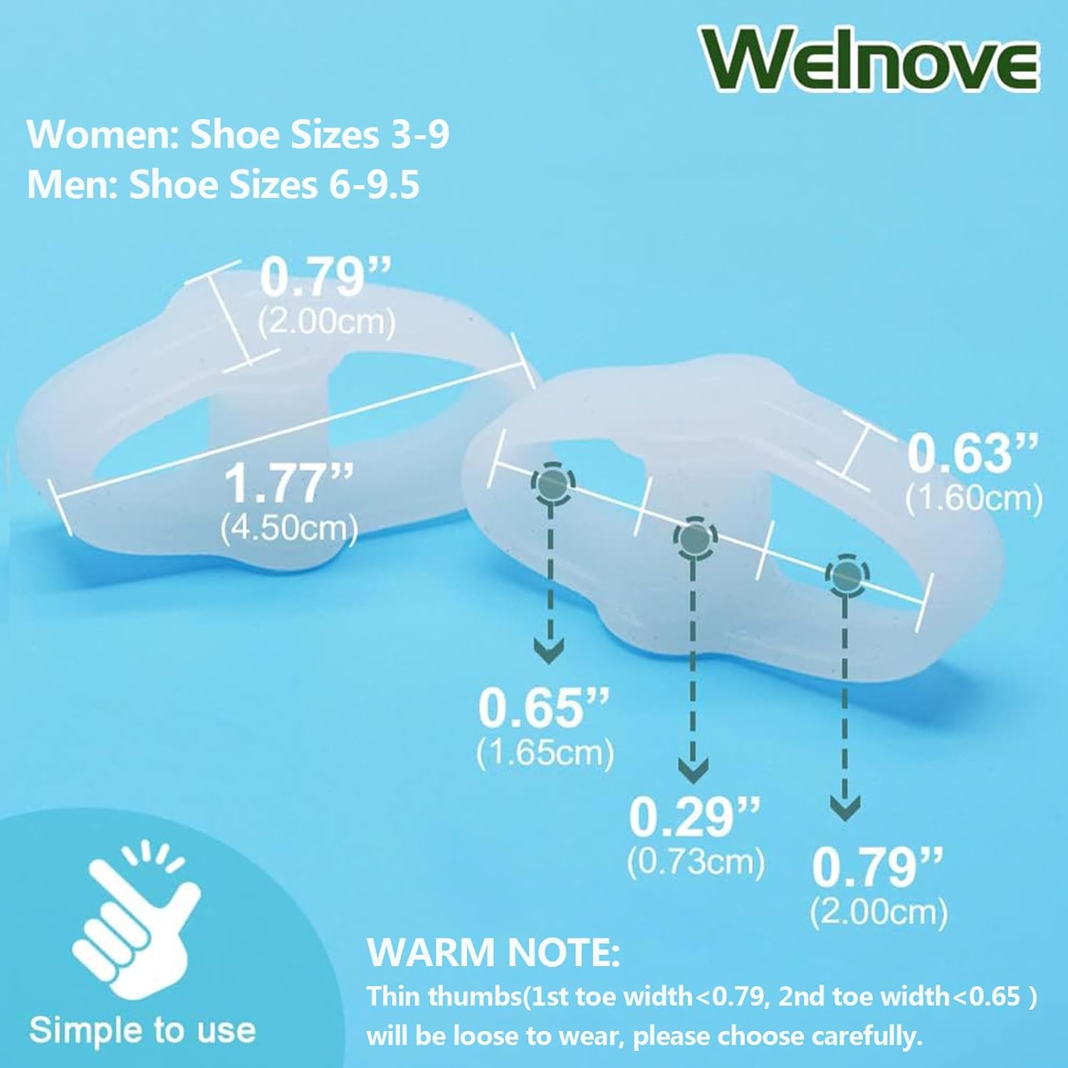 Pack of 12 Bunion Corrector, Toe Separators with 2 Loops, Big Toe Space Suitable for Bunion Pain Relief and Separating Overlapping Toes (White) - Image 2