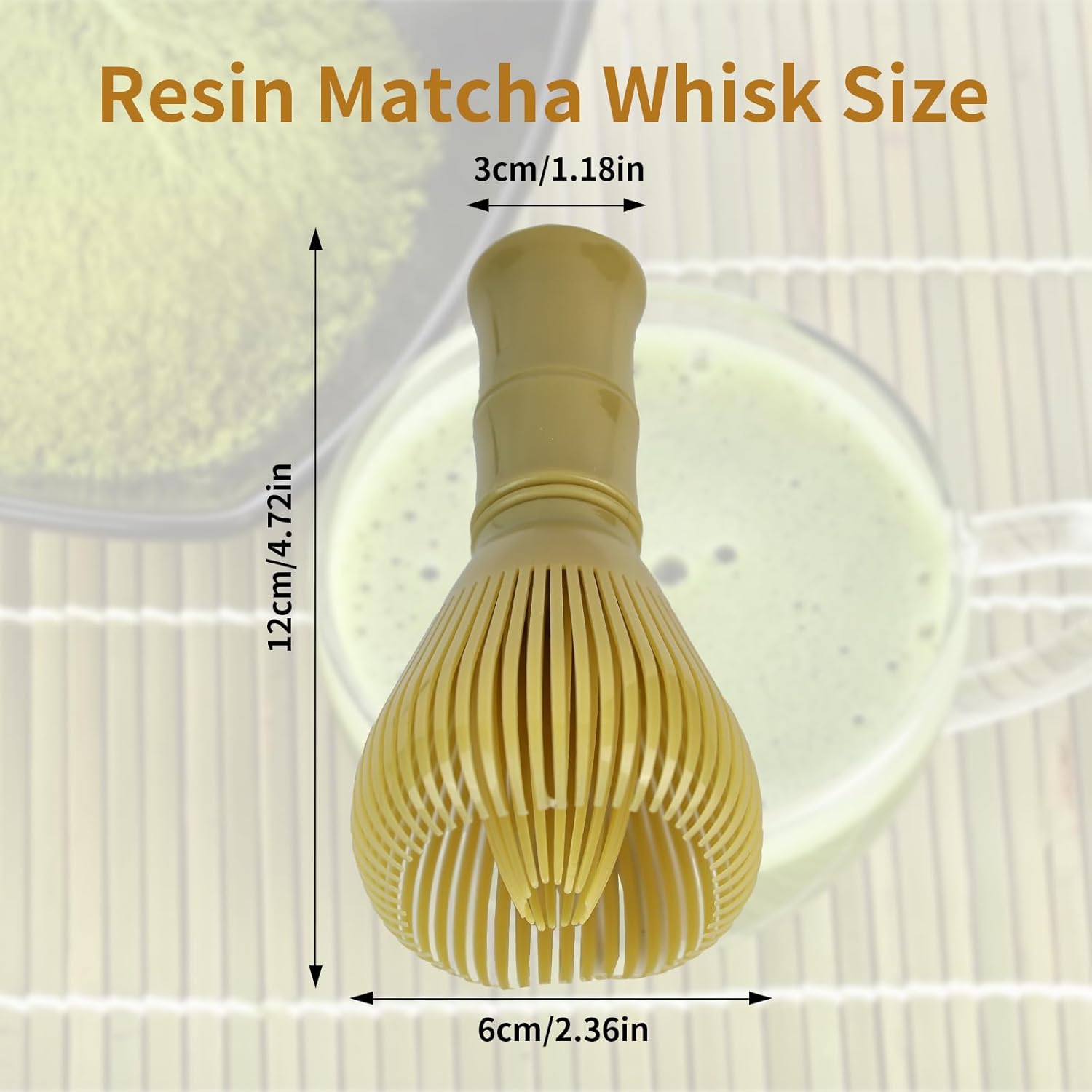 1 Pcs Resin Matcha Whisk, 2.36×4.72inch Food-Grade Durable Chasen for Matcha Powder, Traditional Tool with Easy-Clean Design, Compact Whisk for Home & Travel Use (Whisk) - Image 2