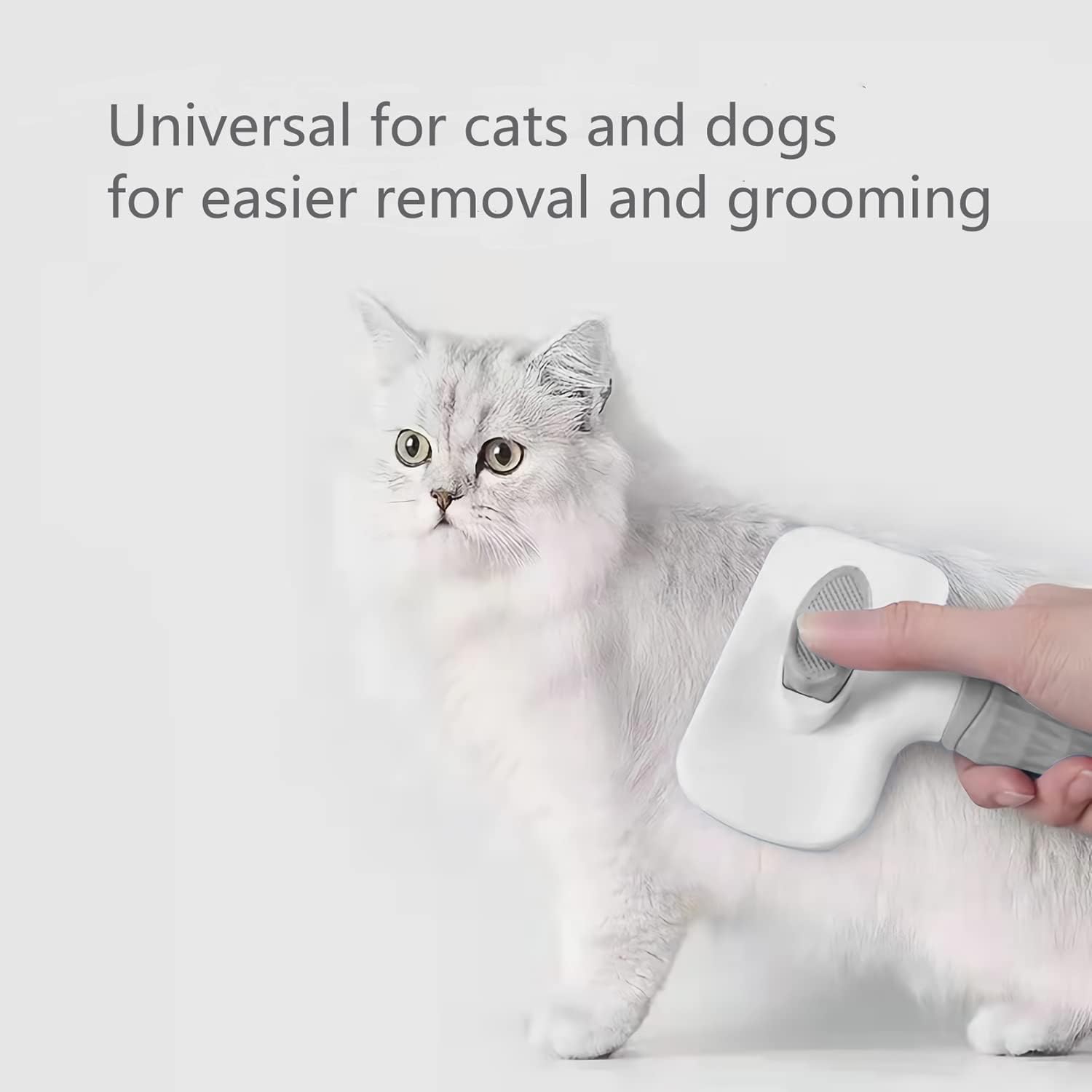 Cat Dog Brush for shedding,Pet Grooming Brush for Cats Dogs Massage,Shedding Brush for Short or Long Hair,Self Cleaning Slicker Brush,Easy to Removes Loose Undercoat, Tangled Hair (grey) - Image 6