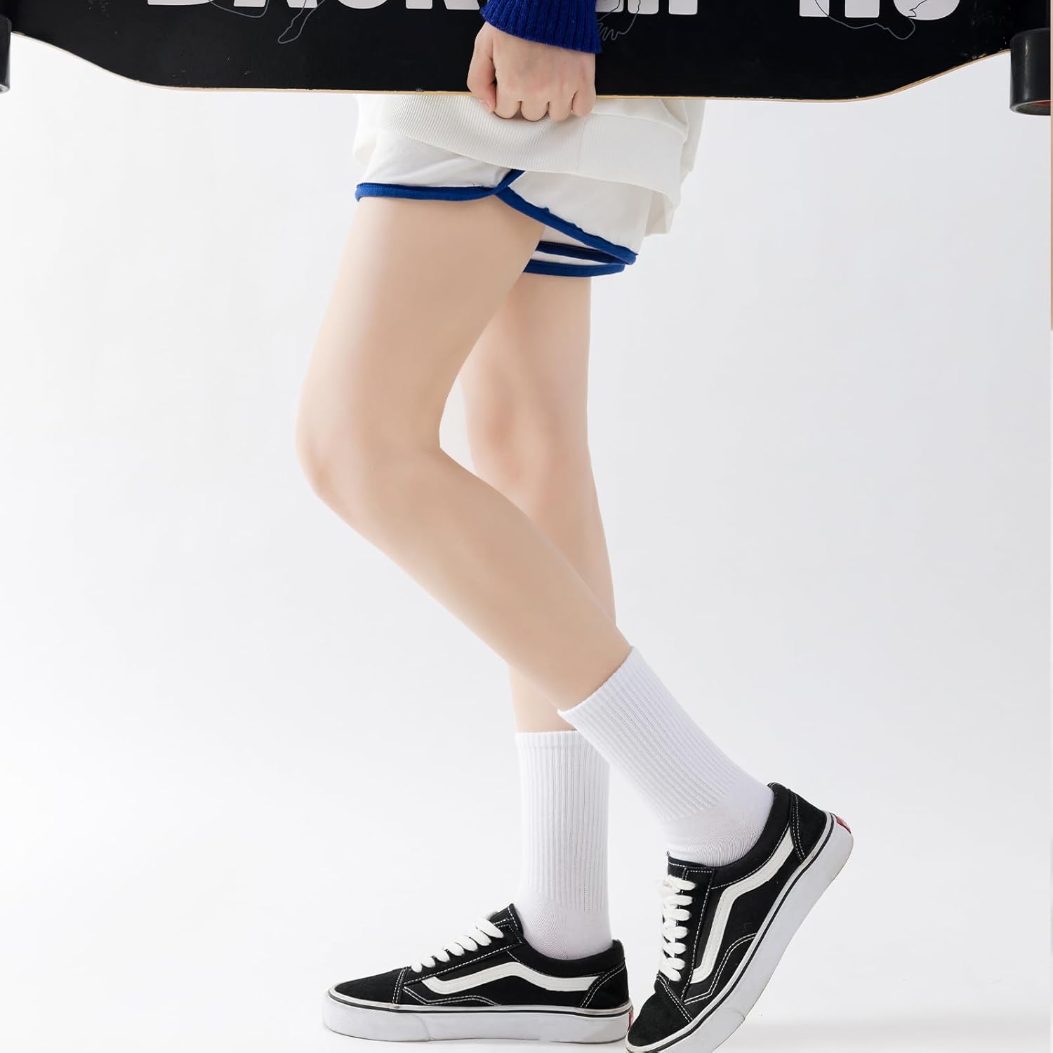 Womens Crew Socks Cotton, 5 Pairs Soft and Moisture Wicking Calf Socks for Work and Casual Sport Wear, Size 5-10 - Image 6