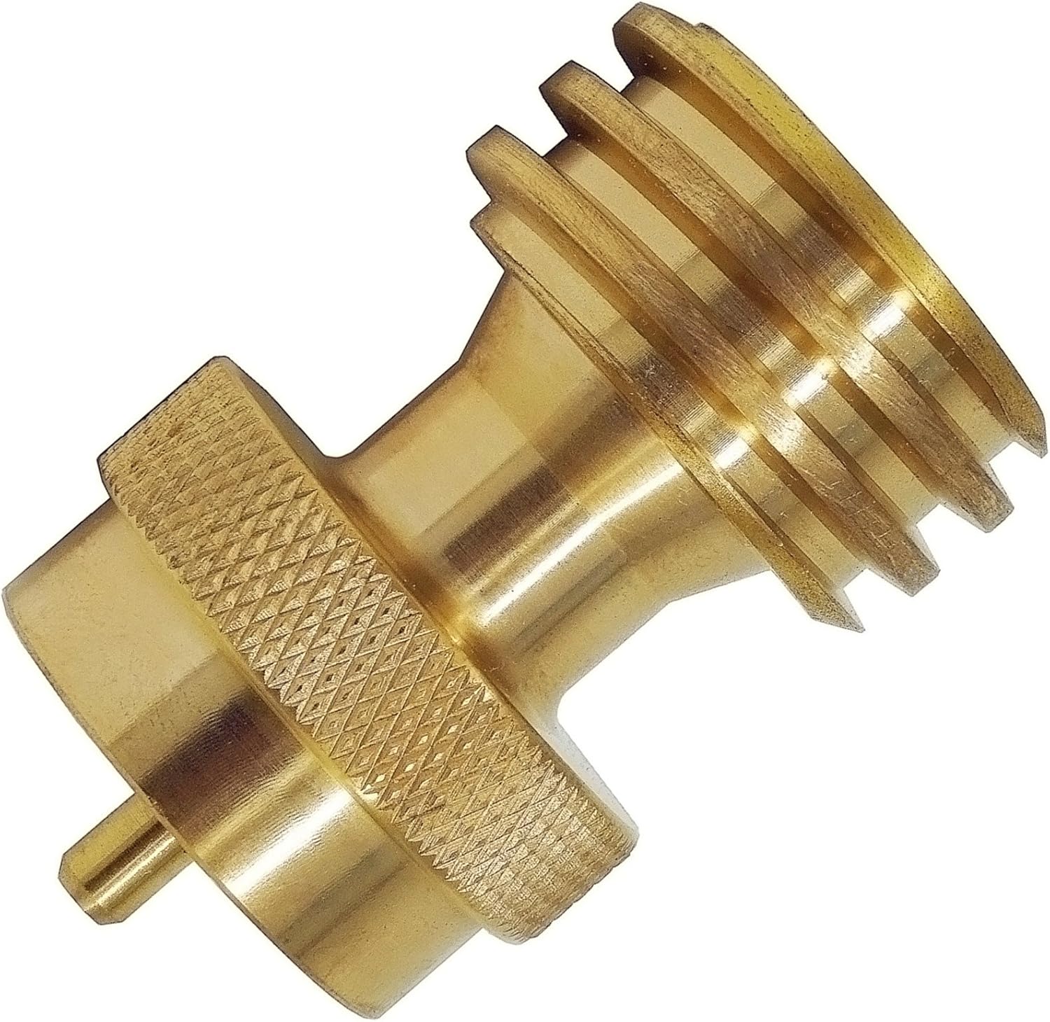 Steak Saver 20lb to 1lb Propane Tank Adapter for Disposable Throwaway Cylinder, Converter Universal 1 Pound / 16.4oz Disposable Small Tank for 20 or 30lb LP Gas Big Tank - Image 1