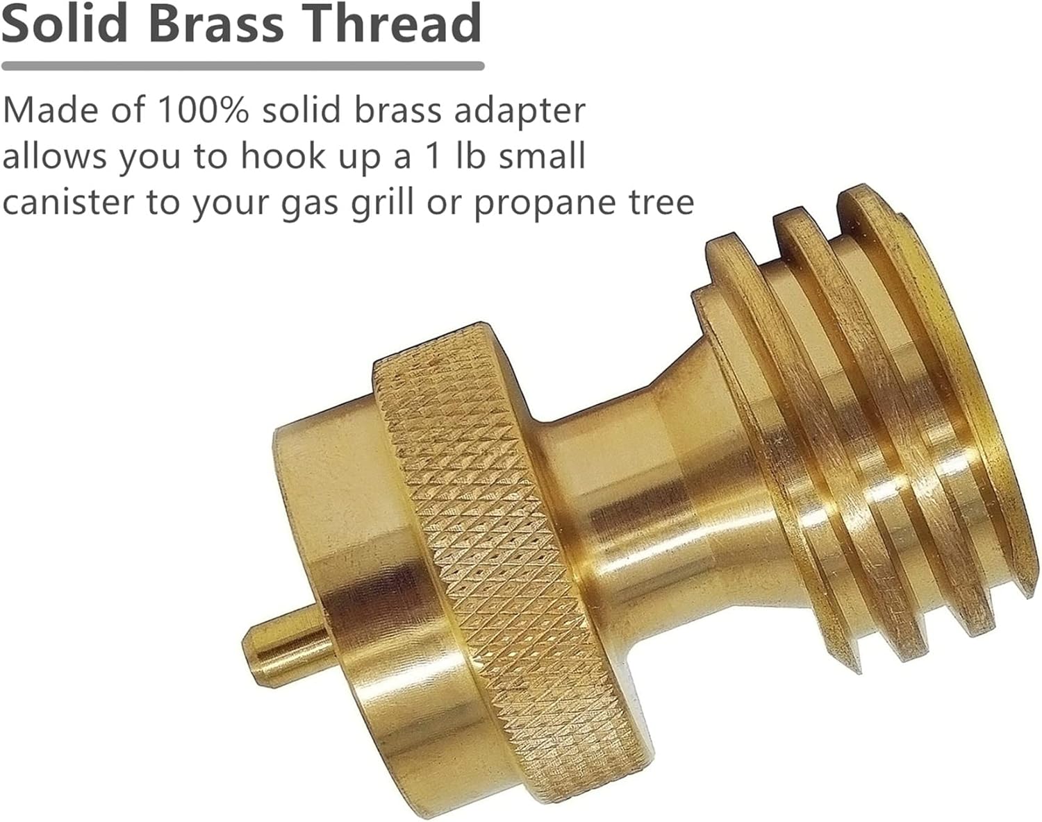 Steak Saver 20lb to 1lb Propane Tank Adapter for Disposable Throwaway Cylinder, Converter Universal 1 Pound / 16.4oz Disposable Small Tank for 20 or 30lb LP Gas Big Tank - Image 3