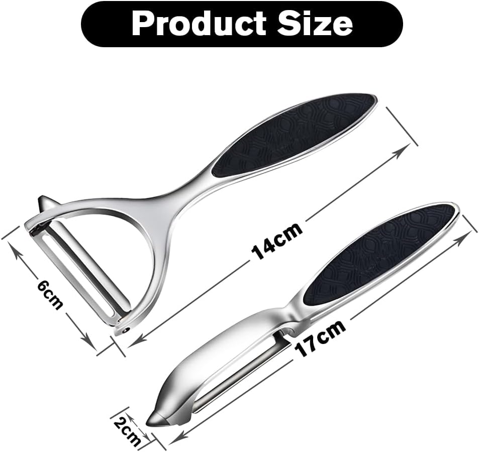 Potato Peelers, Vegetable Peeler for Kitchen Stainless Steel Y Shape Swivel Peelers, Carrot, Fruit, Ergonomic Non-Slip Handle and Sharp Blade with 2 Oranges Peeler - Image 2