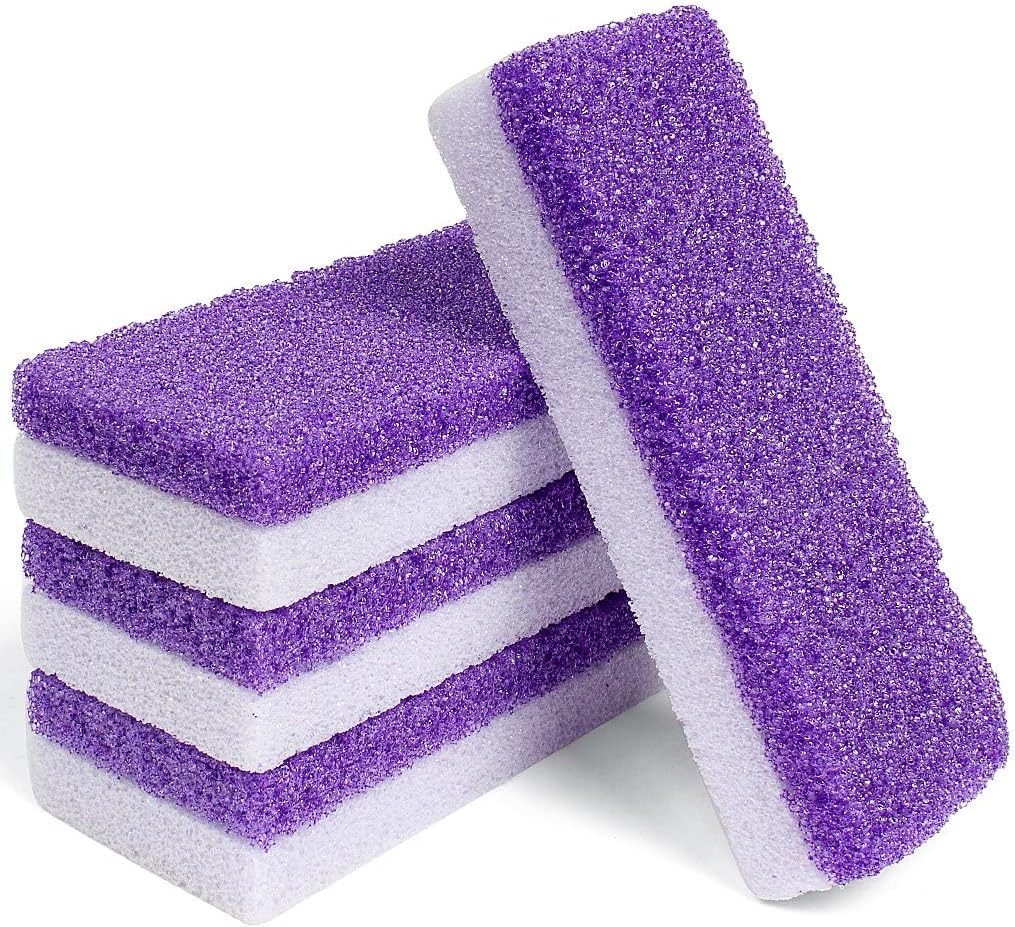Foot Pumice Stone 4 Packs Set Double Sided Callus Remover Hard Skin and Dead Skin Scrubber Pedicure Tools for Foot Caring-Purple - Image 1