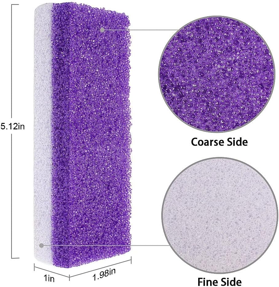 Foot Pumice Stone 4 Packs Set Double Sided Callus Remover Hard Skin and Dead Skin Scrubber Pedicure Tools for Foot Caring-Purple - Image 2