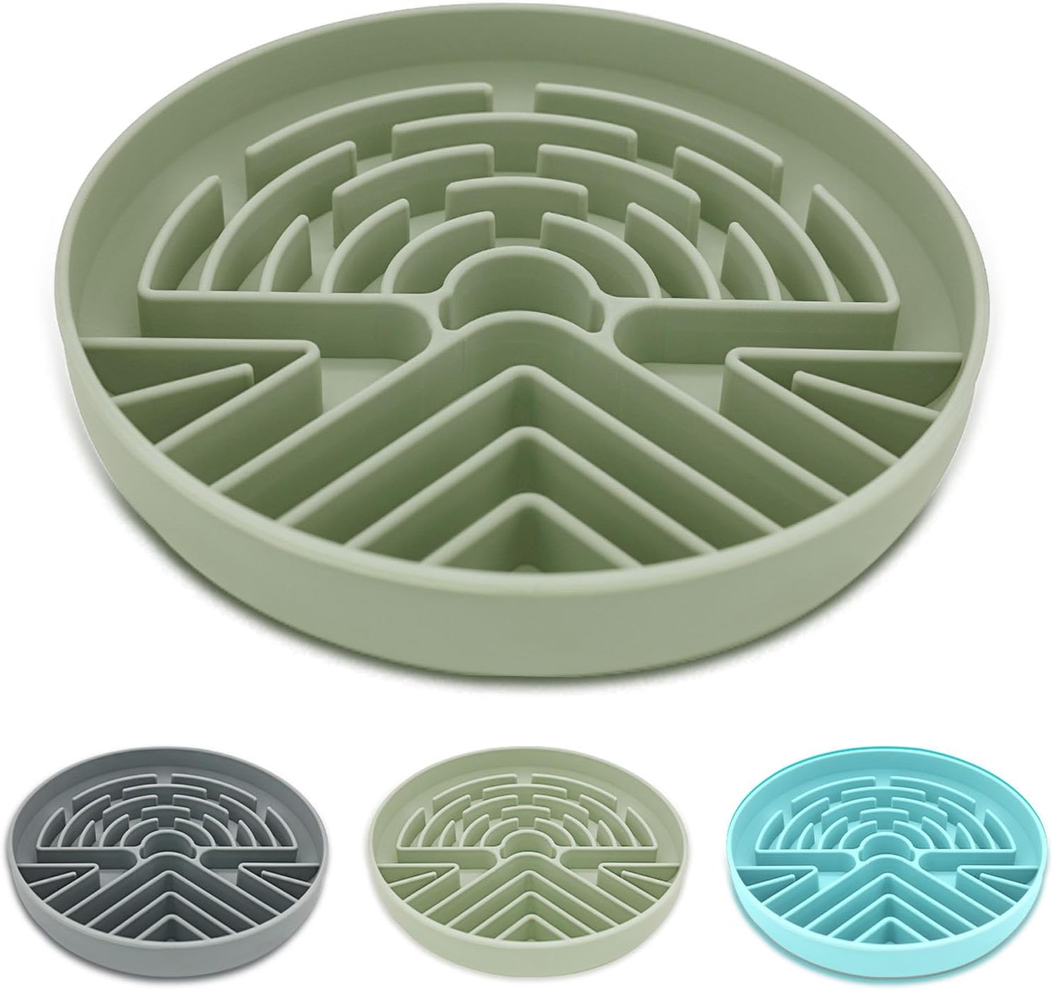 Slow Feeder Dog Bowl for Medium & Small Pets, Anti Choking Puzzle Dog Food Bowl with Non-Slip Base, Interactive Pet Slow Eating, Silicone Cat Feeder for Puppies & Cats - Image 1