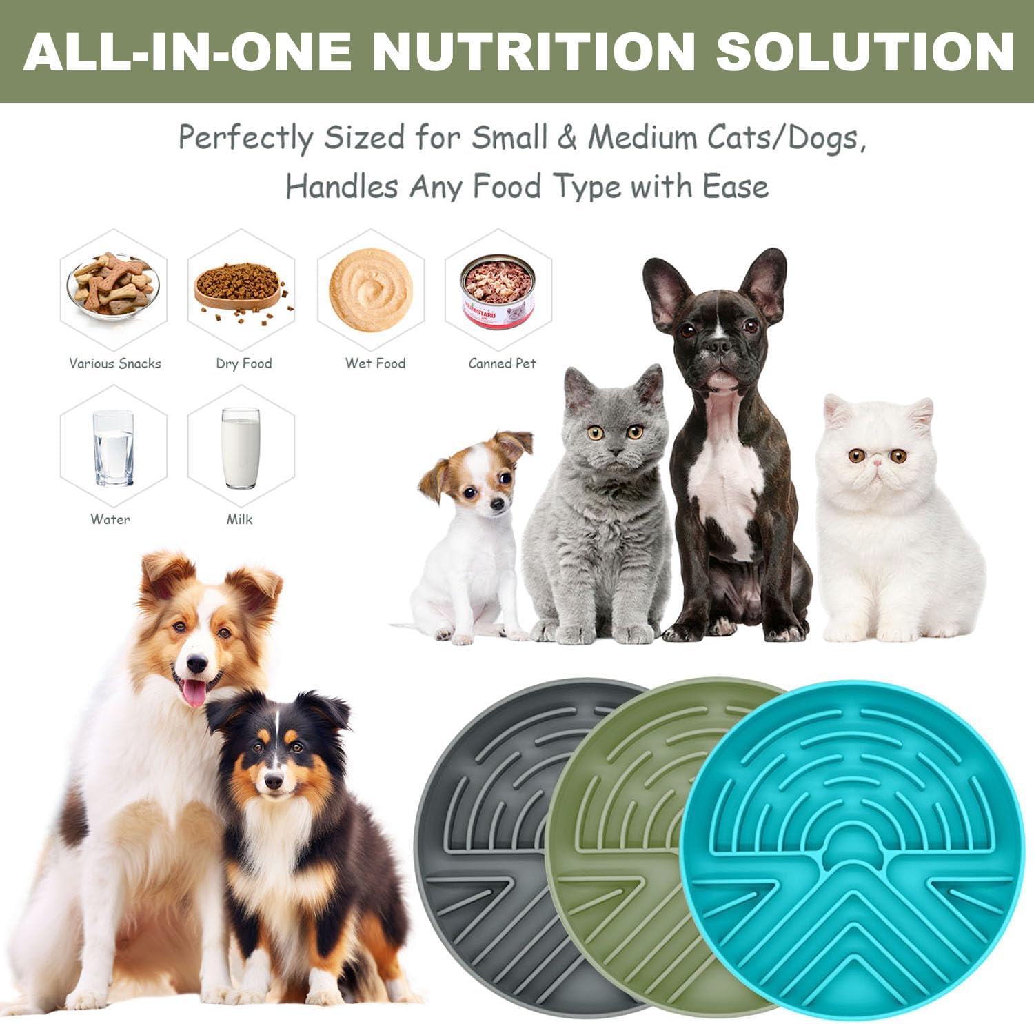 Slow Feeder Dog Bowl for Medium & Small Pets, Anti Choking Puzzle Dog Food Bowl with Non-Slip Base, Interactive Pet Slow Eating, Silicone Cat Feeder for Puppies & Cats - Image 2