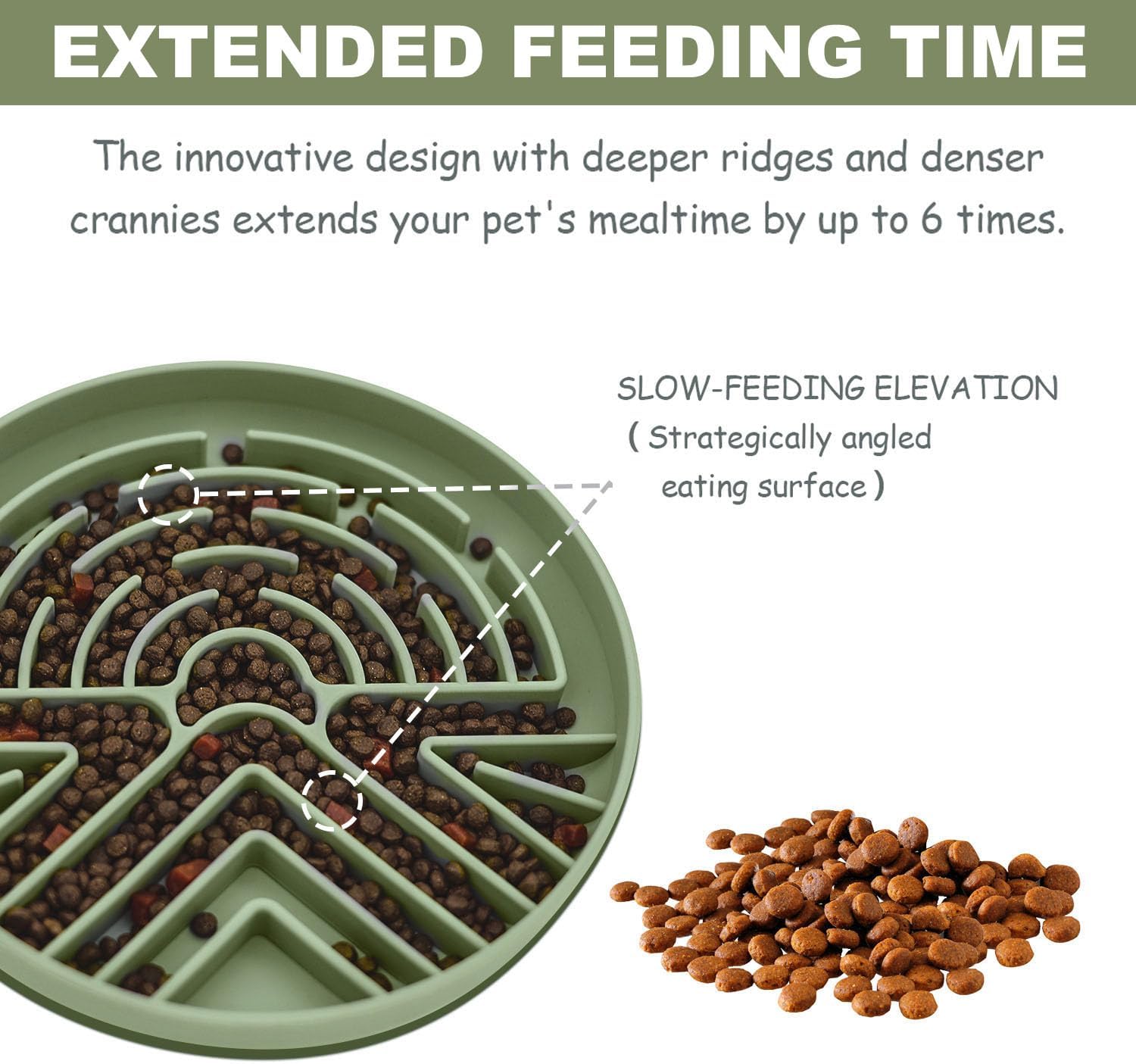 Slow Feeder Dog Bowl for Medium & Small Pets, Anti Choking Puzzle Dog Food Bowl with Non-Slip Base, Interactive Pet Slow Eating, Silicone Cat Feeder for Puppies & Cats - Image 3