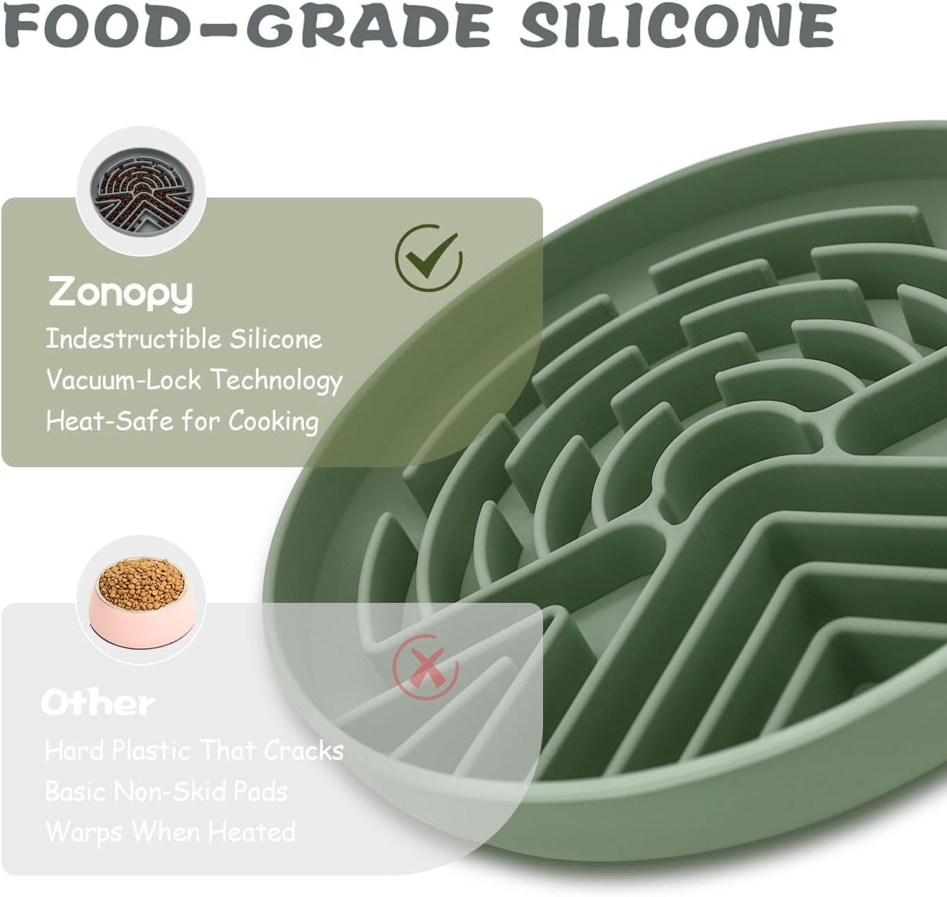 Slow Feeder Dog Bowl for Medium & Small Pets, Anti Choking Puzzle Dog Food Bowl with Non-Slip Base, Interactive Pet Slow Eating, Silicone Cat Feeder for Puppies & Cats - Image 4