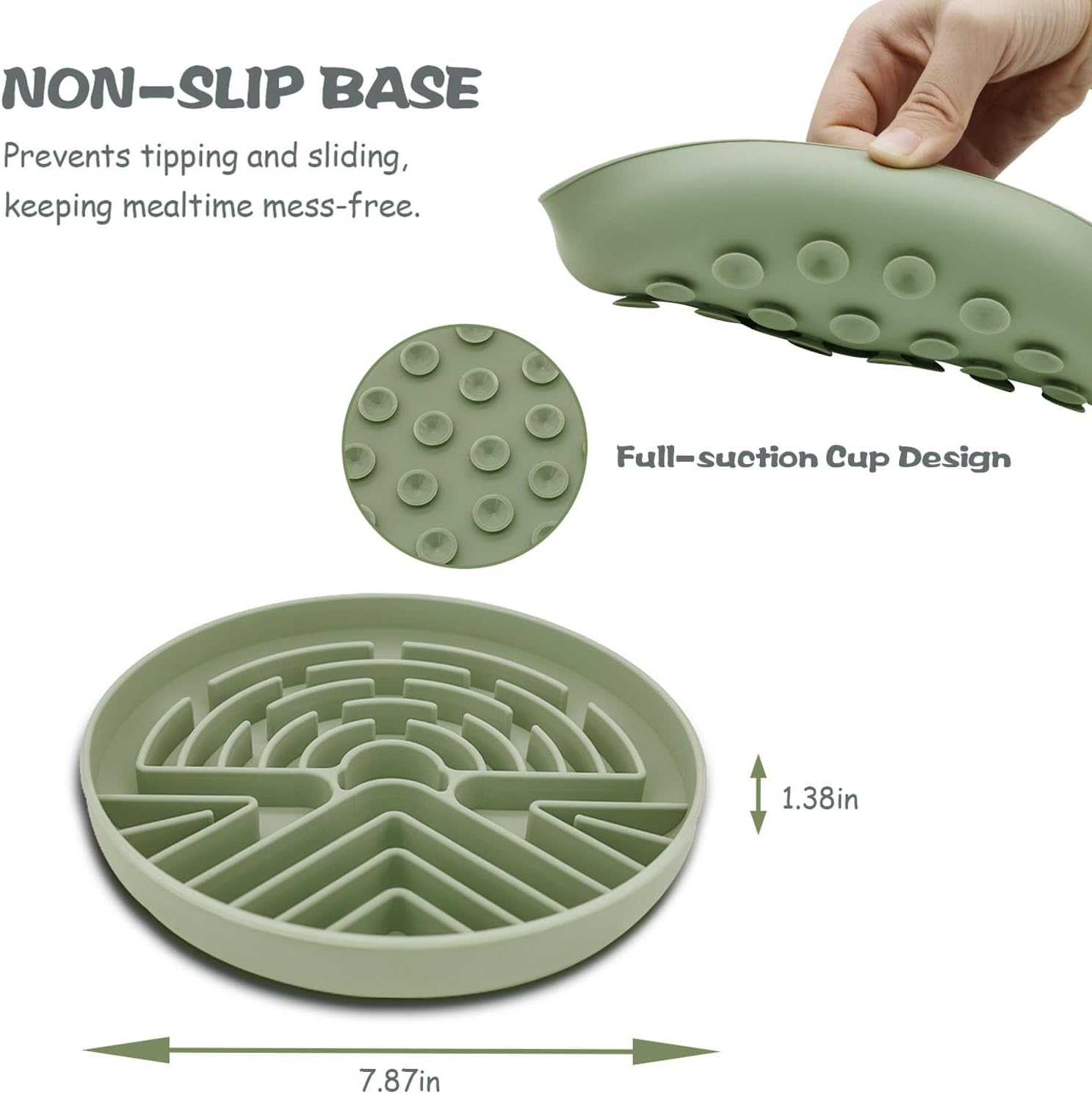 Slow Feeder Dog Bowl for Medium & Small Pets, Anti Choking Puzzle Dog Food Bowl with Non-Slip Base, Interactive Pet Slow Eating, Silicone Cat Feeder for Puppies & Cats - Image 7