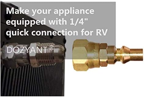 1/4'' RV Propane Quick Connect Fittings for Connecting Low Pressure Gas Appliance Heater Grill Fire Pit and RV Quick Connect, 1/4