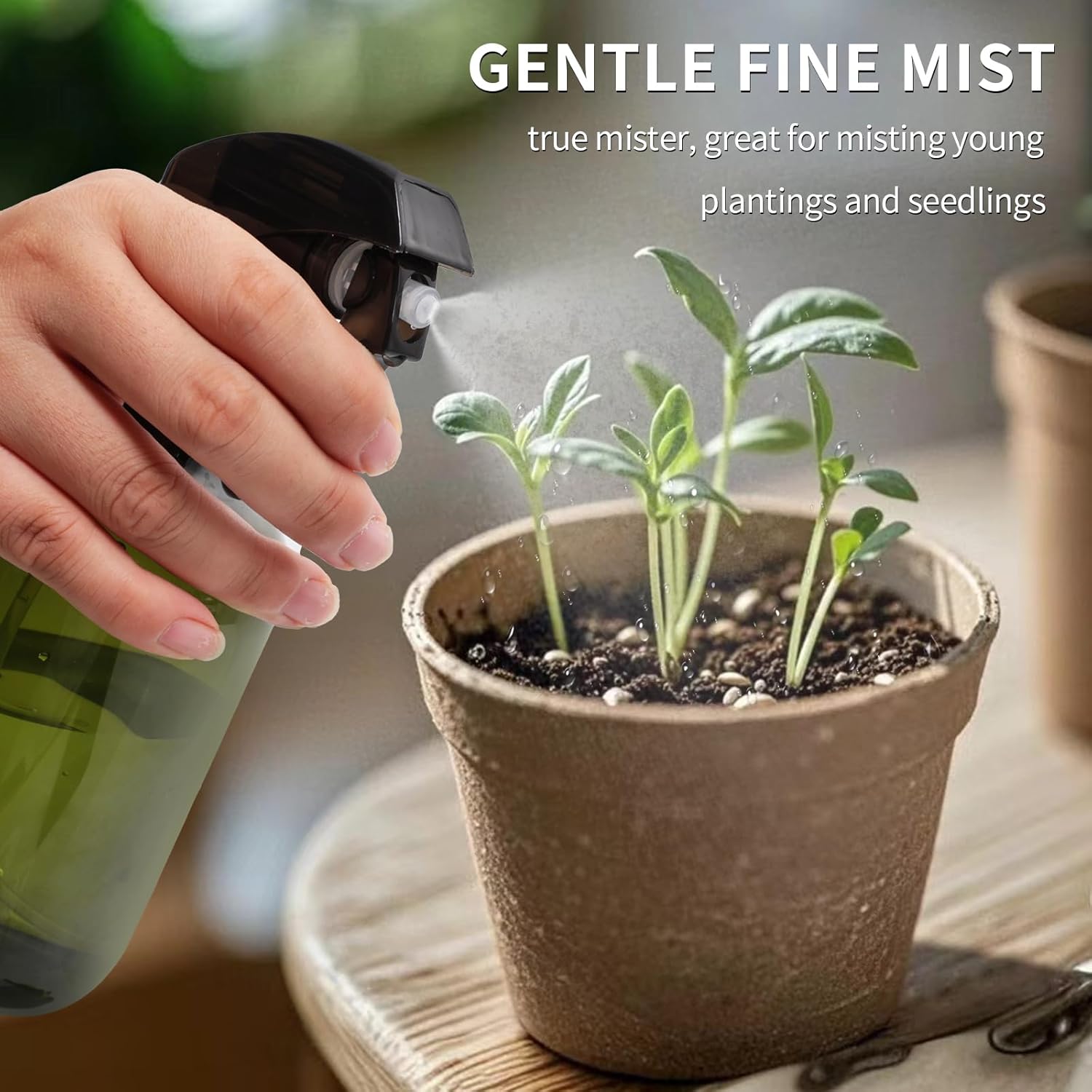 Cleaning Spray Bottles for Plants Misters for Inside, 2 Pack 16.9 oz Squirt Bottle, Water Spray Bottle Mist Sprayer, No Leak Hair Mister Spray Bottle Empty with Adjustable Nozzle (Green) - Image 5