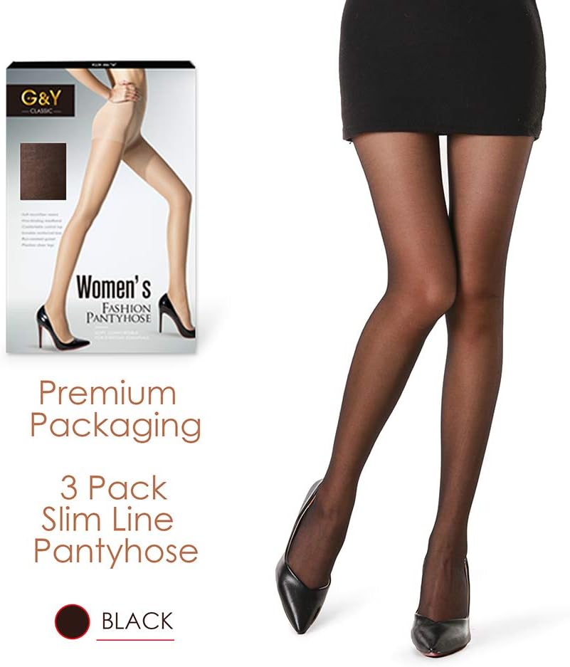 3 Pairs Women's Sheer Tights - 20D Control Top Pantyhose with Reinforced Toes - Image 4