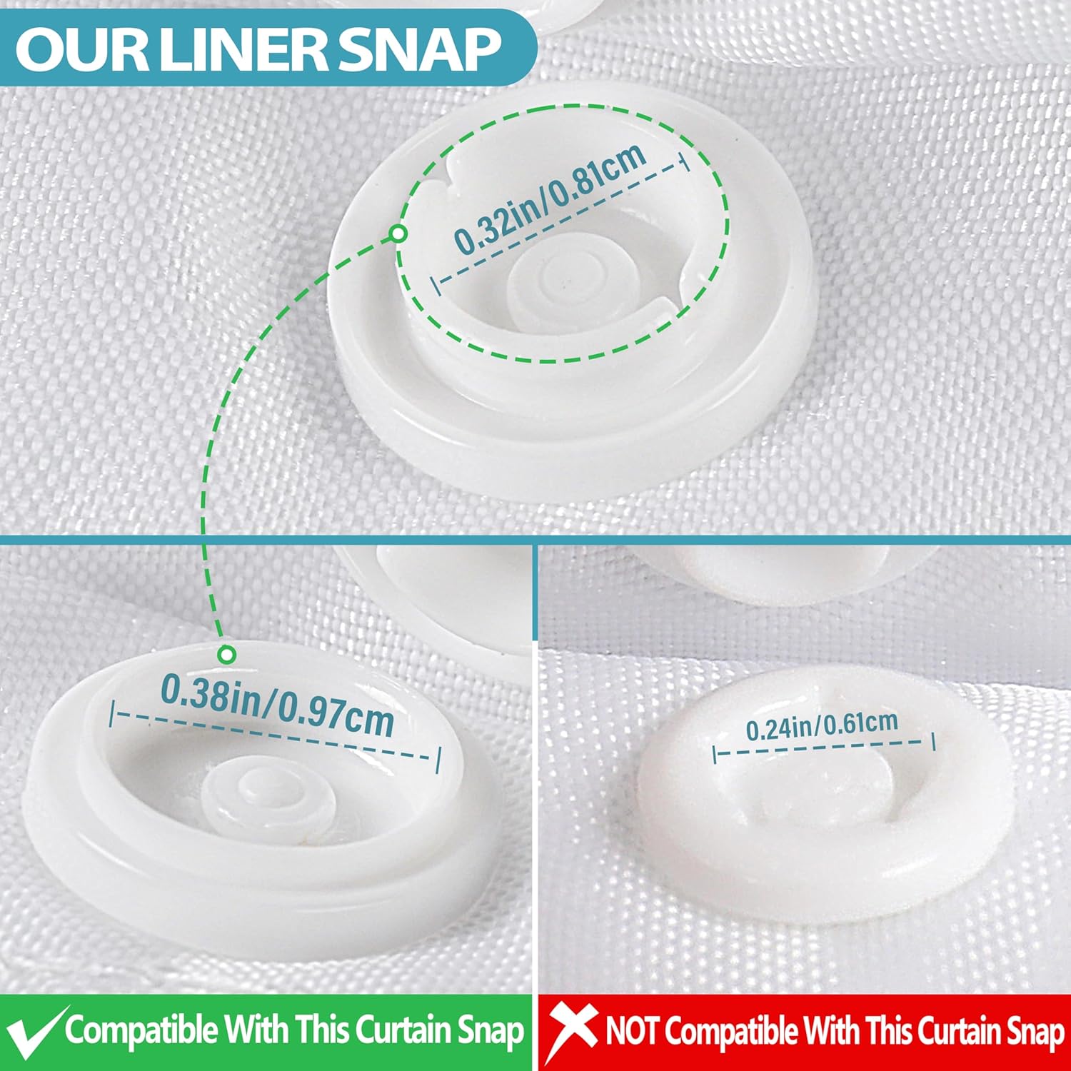 Snap in Shower Curtain Liner Replacement Shower Curtain Liner Removable Liner (1 Pack, 70