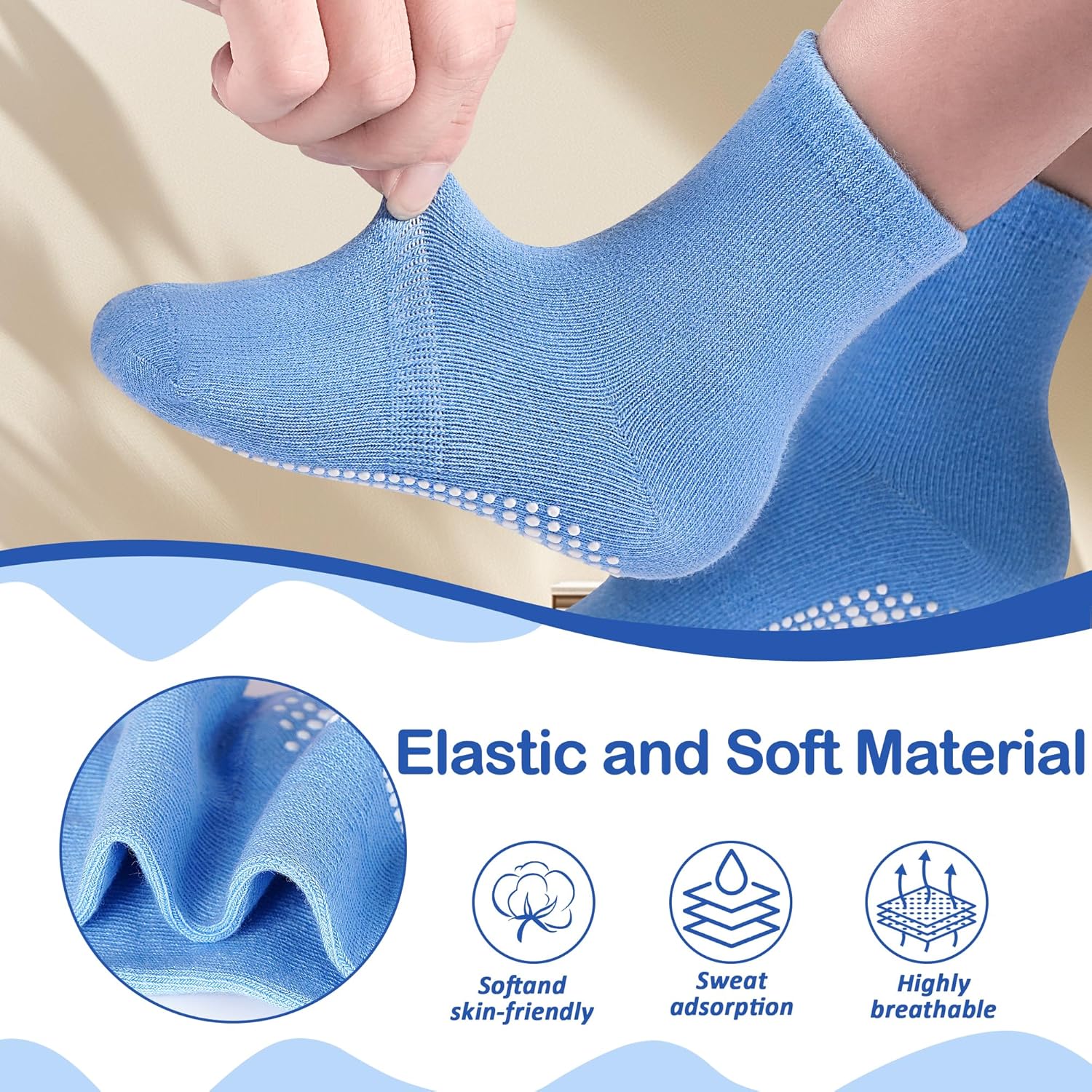 Kids Non Slip Toddler Boy Grip Socks 12 Pairs Anti Skid Sticky Socks for 1-10 Years Baby Children Girls - Image 4