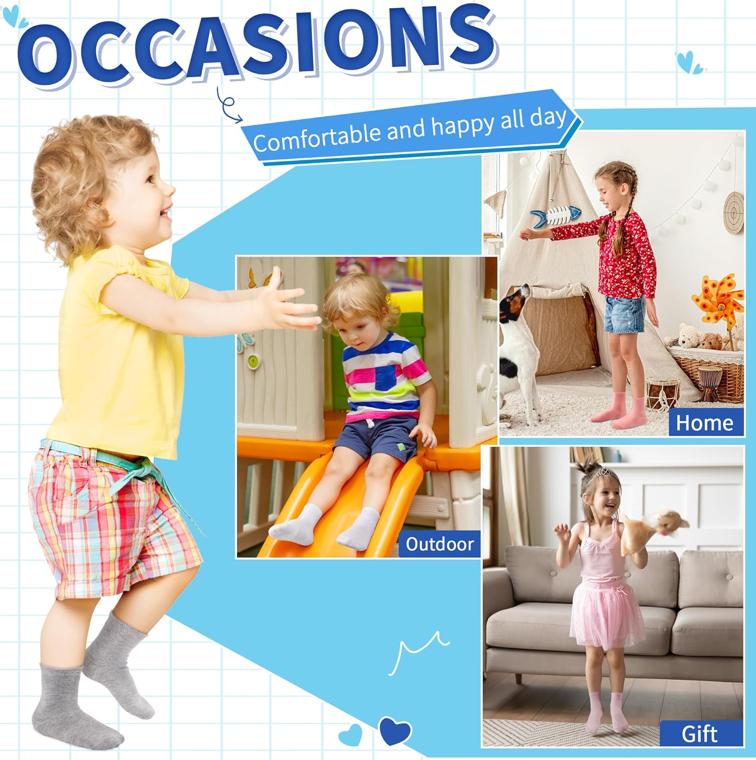 Kids Non Slip Toddler Boy Grip Socks 12 Pairs Anti Skid Sticky Socks for 1-10 Years Baby Children Girls - Image 5