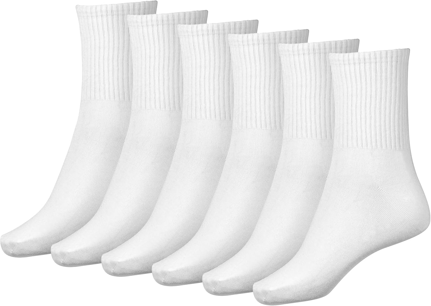 Women Crew Sock Cotton Casual Calf Socks 6 Pairs Size 5-10 - Image 1