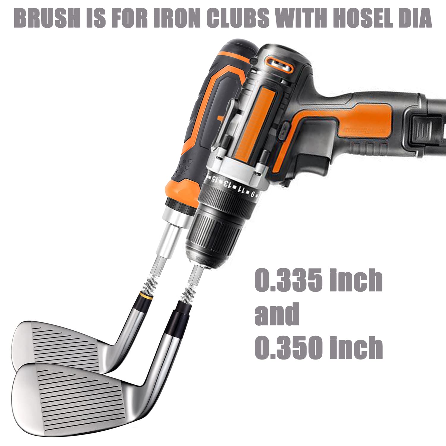 Golf Clubs Head Hosel Brush Golf Shaft Ferrules Brush Stainless Steel Bore Brush Wire Brush Cleaning Tool Electric Drill Wire Brush for Wood and Iron (2) - Image 3
