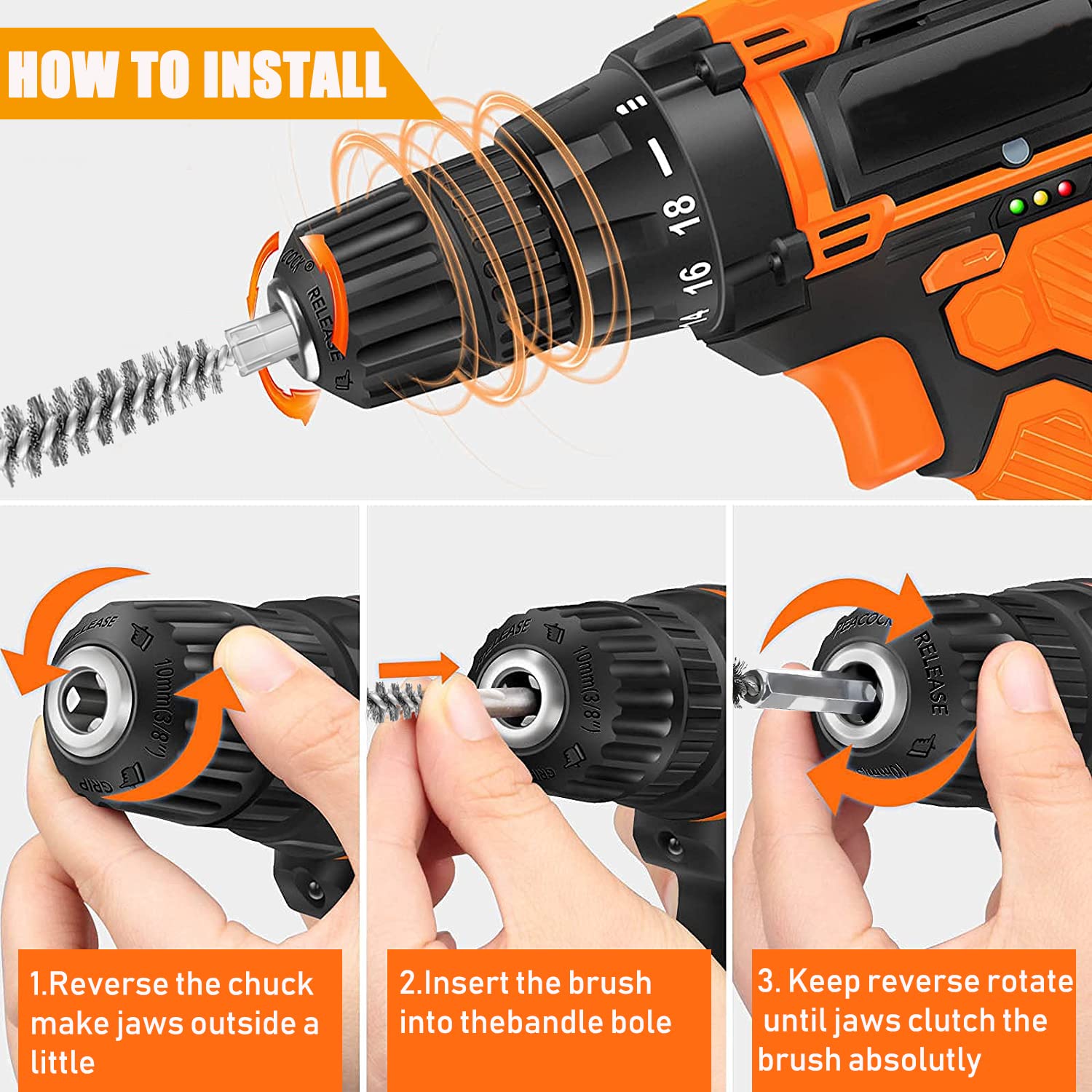 Golf Clubs Head Hosel Brush Golf Shaft Ferrules Brush Stainless Steel Bore Brush Wire Brush Cleaning Tool Electric Drill Wire Brush for Wood and Iron (2) - Image 4