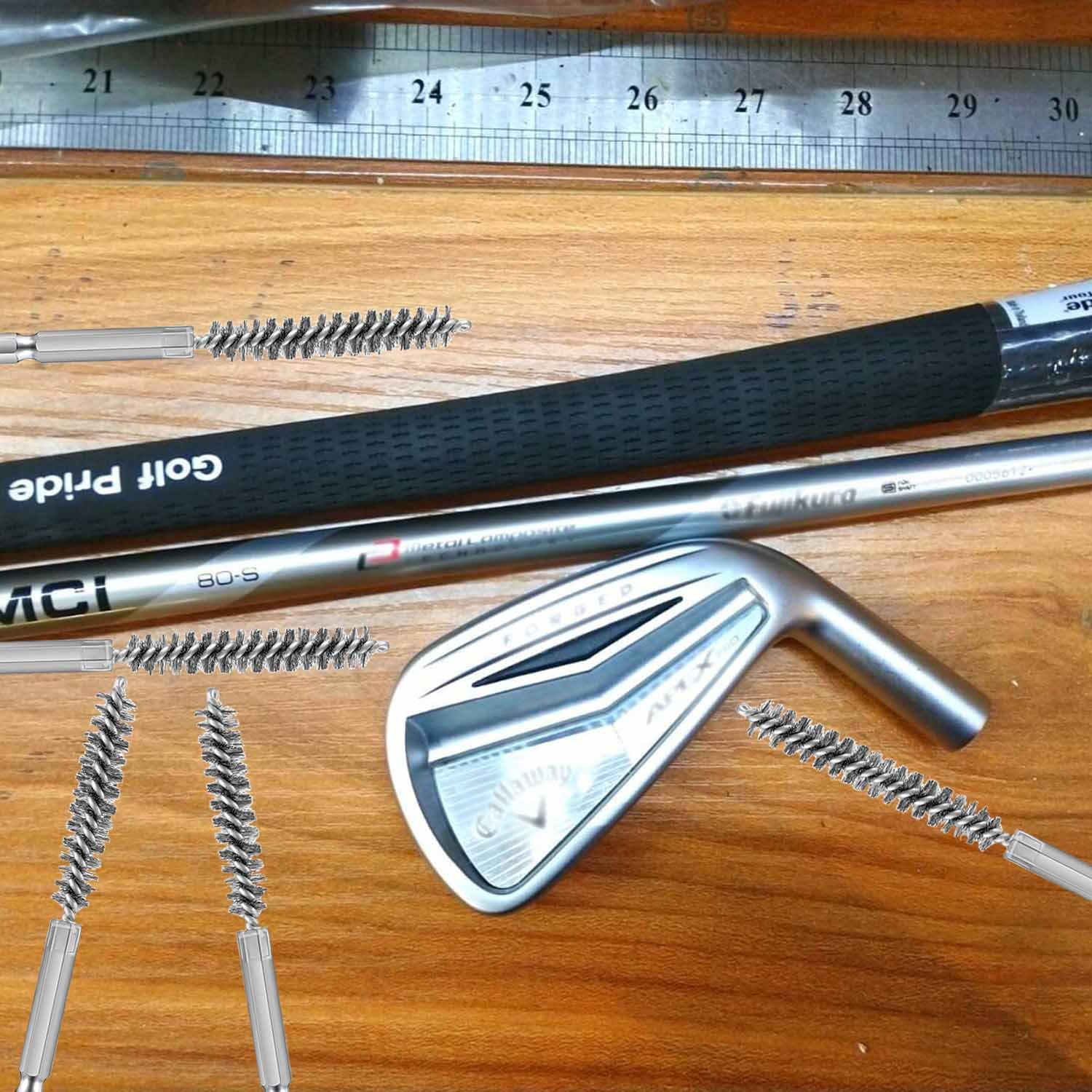 Golf Clubs Head Hosel Brush Golf Shaft Ferrules Brush Stainless Steel Bore Brush Wire Brush Cleaning Tool Electric Drill Wire Brush for Wood and Iron (2) - Image 5