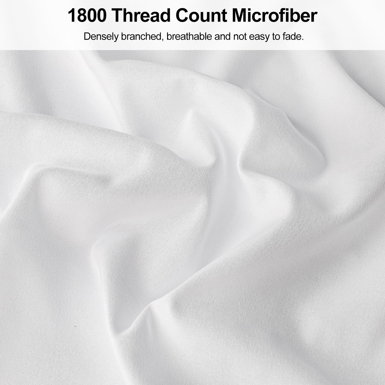 King Pillow Cases 2 Pack,1800 Thread Count Embroidered Soft Brushed Microfiber Pillowcases,White - Image 3