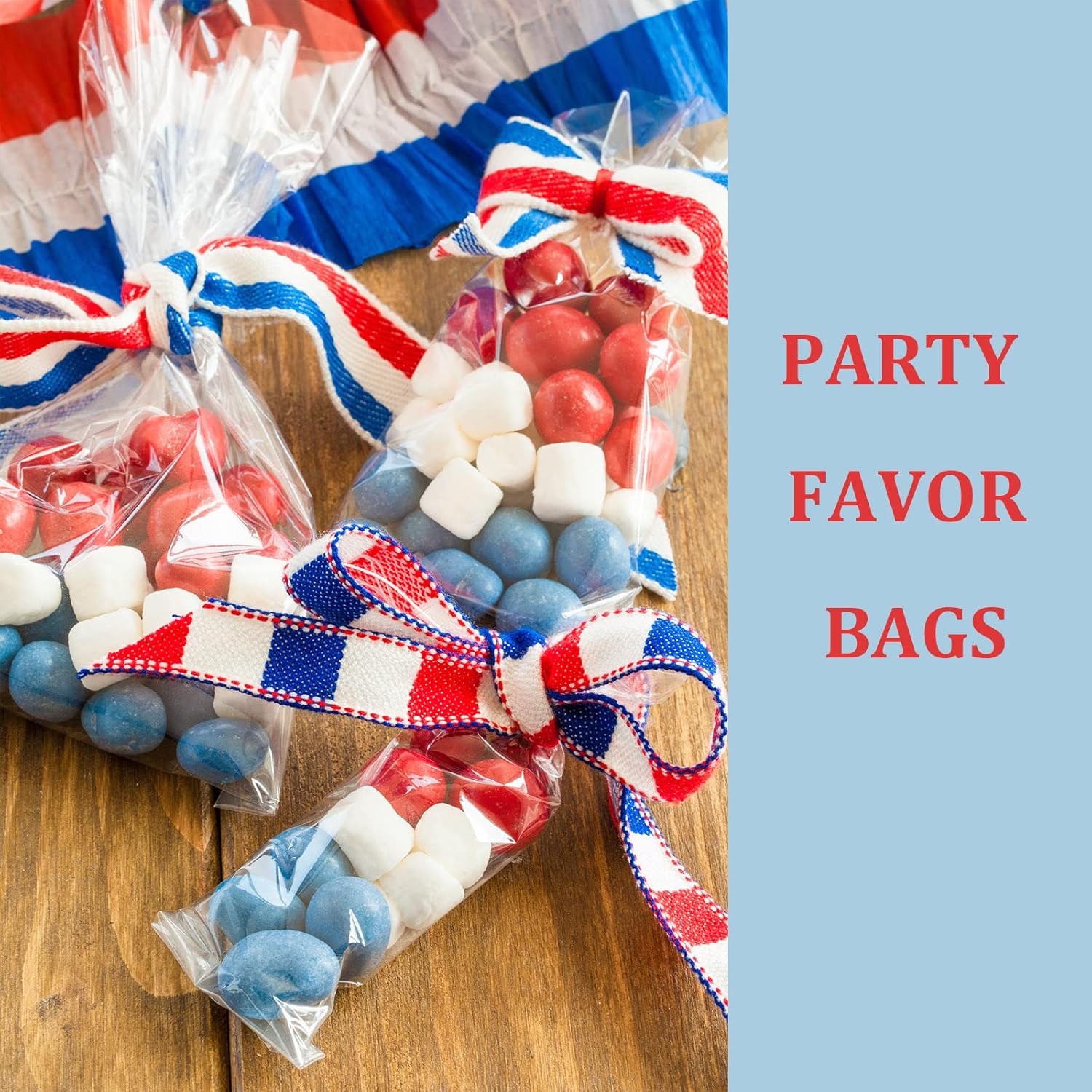 Cellophane Treat Bags,200 Pcs 3x11 Inches Clear Pretzel Bags,Cello Bags with Twist Ties for Packaging Candies,Cookies - Image 3
