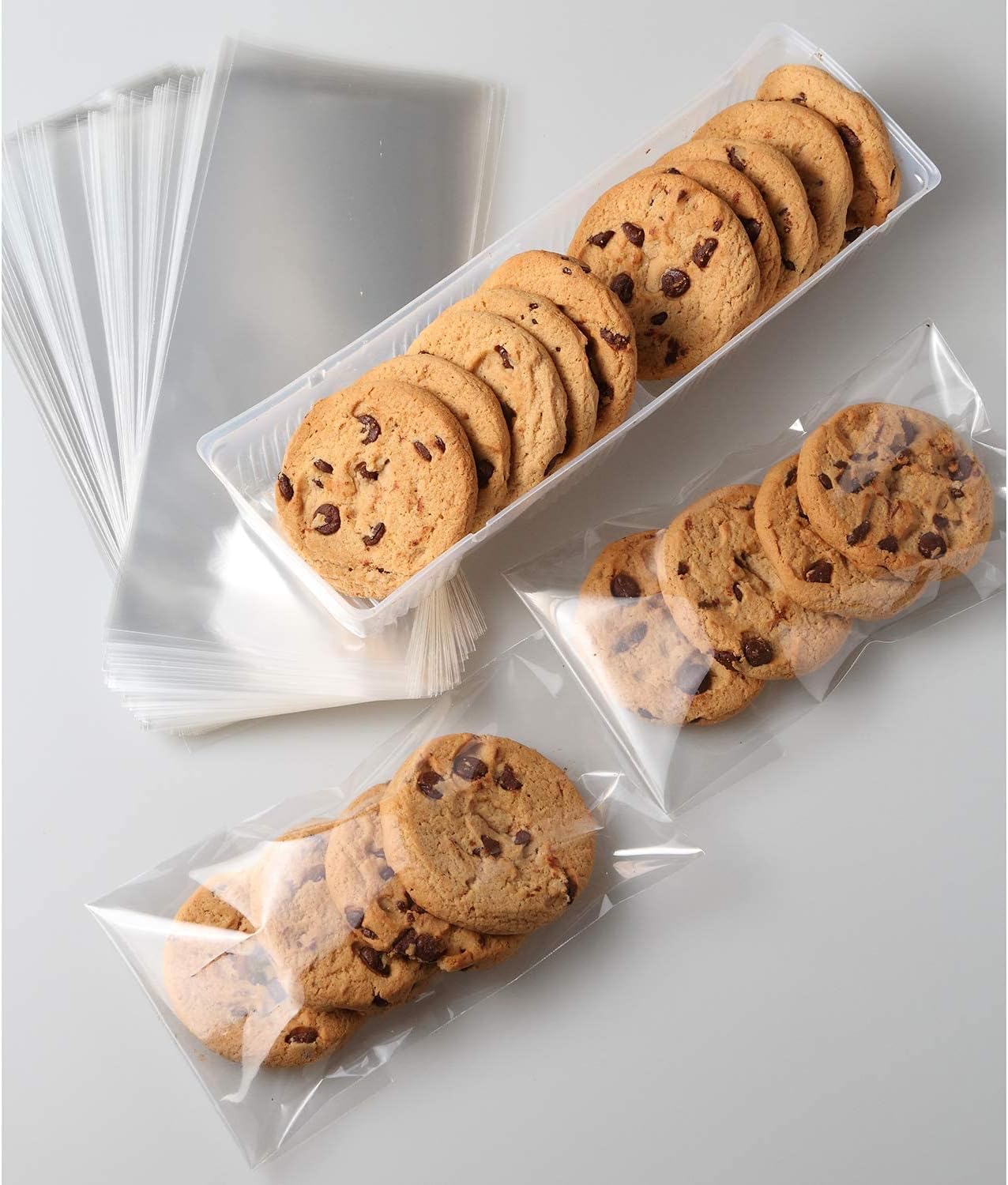 Cellophane Treat Bags,200 Pcs 3x11 Inches Clear Pretzel Bags,Cello Bags with Twist Ties for Packaging Candies,Cookies - Image 5
