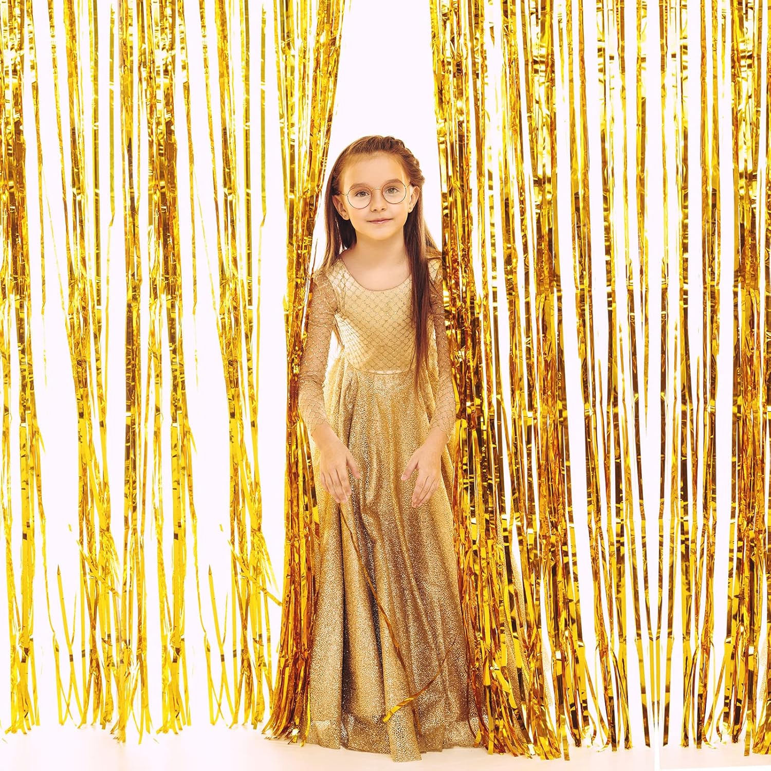2 Pack Gold Foil Fringe Curtain Metallic Foil Curtain for Wedding Birthday Party Photo Backdrop Wedding Event Decor - Image 5