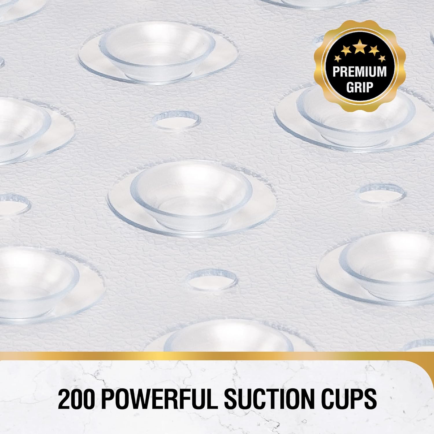 Bath Mat for Tub, Non Slip Bathtub Mat, 101x40cm Extra Long Bath Tub Mat, Machine Washable Bathroom Shower Mat with Suction Cups and Drain Holes, Soft on Feet, Clear - Image 2