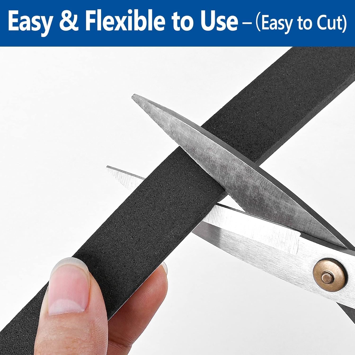 Self Adhesive Foam Tape Weatherstrip 1/2In x 1/4In x 42Ft High Density Foam Insulation Strips Seal Weather Stripping with Strong Adhesive for Door and Window Sound Isolation Soundproofing - Image 4