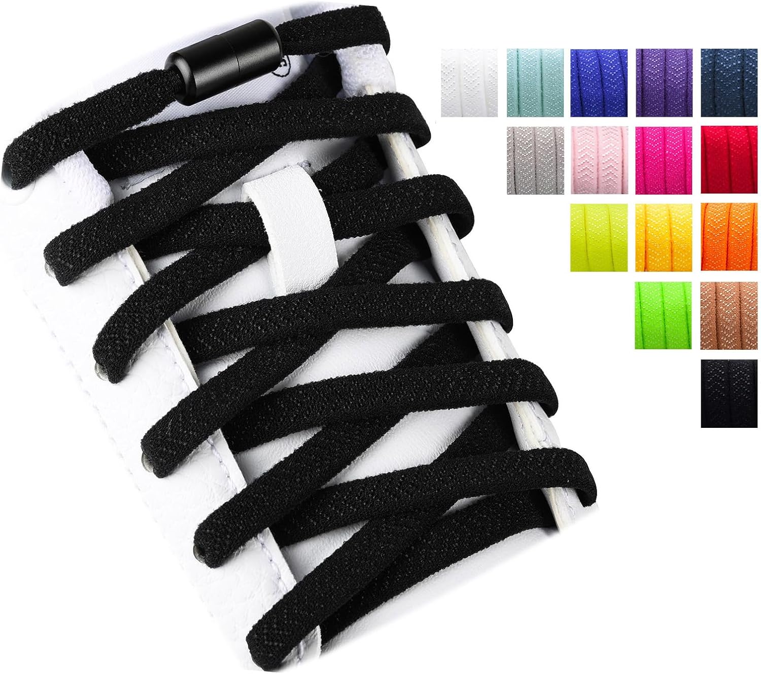 No Tie Shoe Laces for Kids and Adults, Tieless Elastic Shoelaces for Sneakers - Image 1