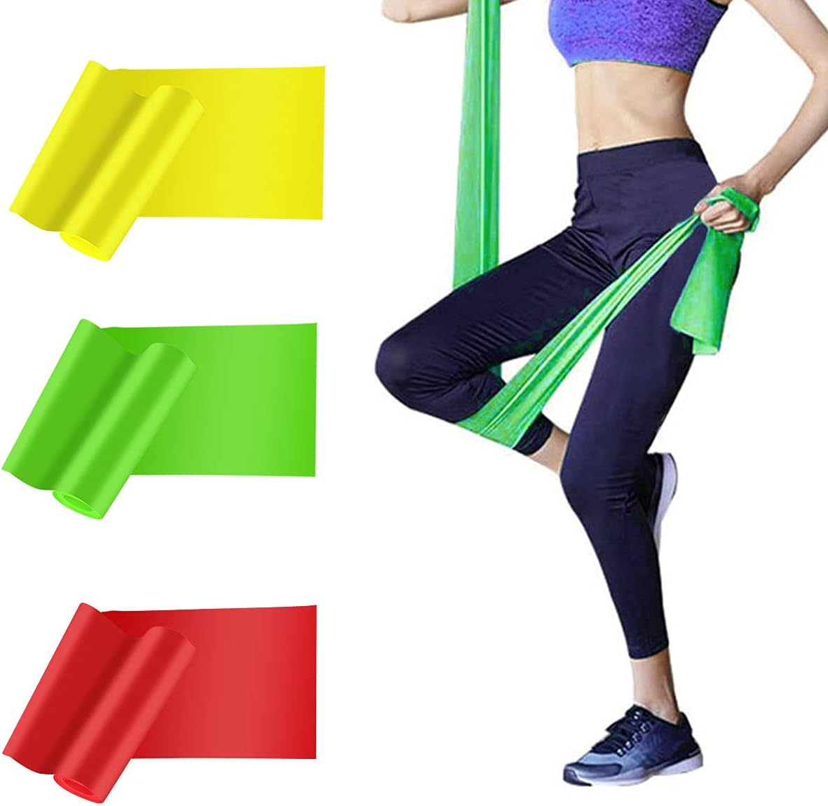 Resistance Bands Elastic Exercise Bands 3 Pack Physical Therapy Tension Band Recovery Band Workout Strength Training Bands for Women, Yoga, Arms,Upper Body and Shoulders - Image 1