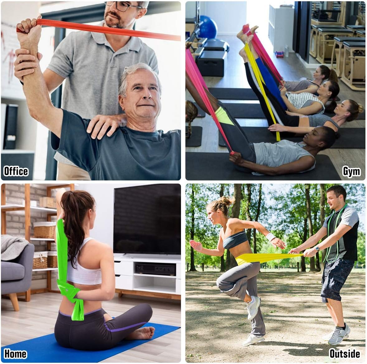 Resistance Bands Elastic Exercise Bands 3 Pack Physical Therapy Tension Band Recovery Band Workout Strength Training Bands for Women, Yoga, Arms,Upper Body and Shoulders - Image 3