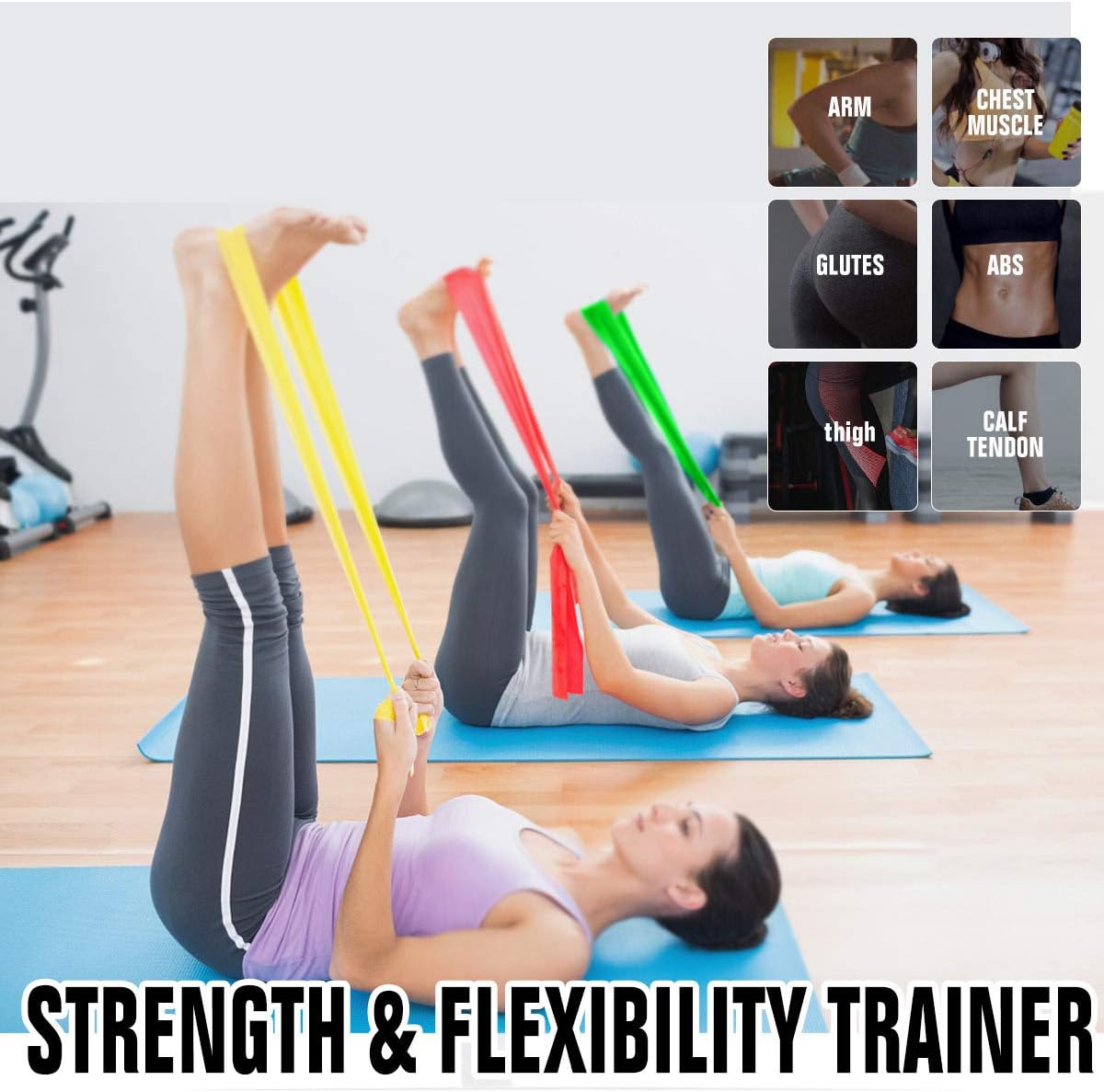 Resistance Bands Elastic Exercise Bands 3 Pack Physical Therapy Tension Band Recovery Band Workout Strength Training Bands for Women, Yoga, Arms,Upper Body and Shoulders - Image 5