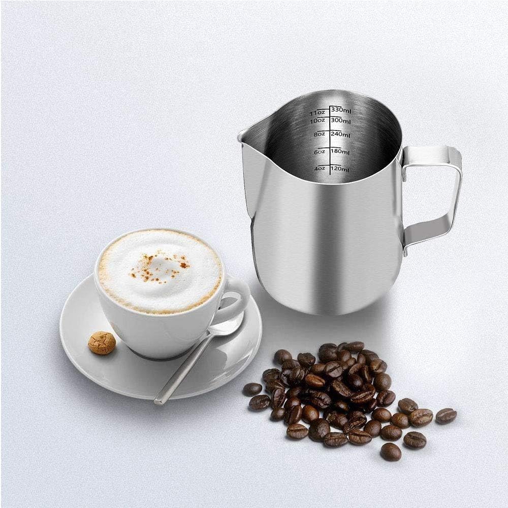 Milk Frothing Pitcher, 12oz Milk Frother Cup Espresso Cup Stainless Steel - Image 5