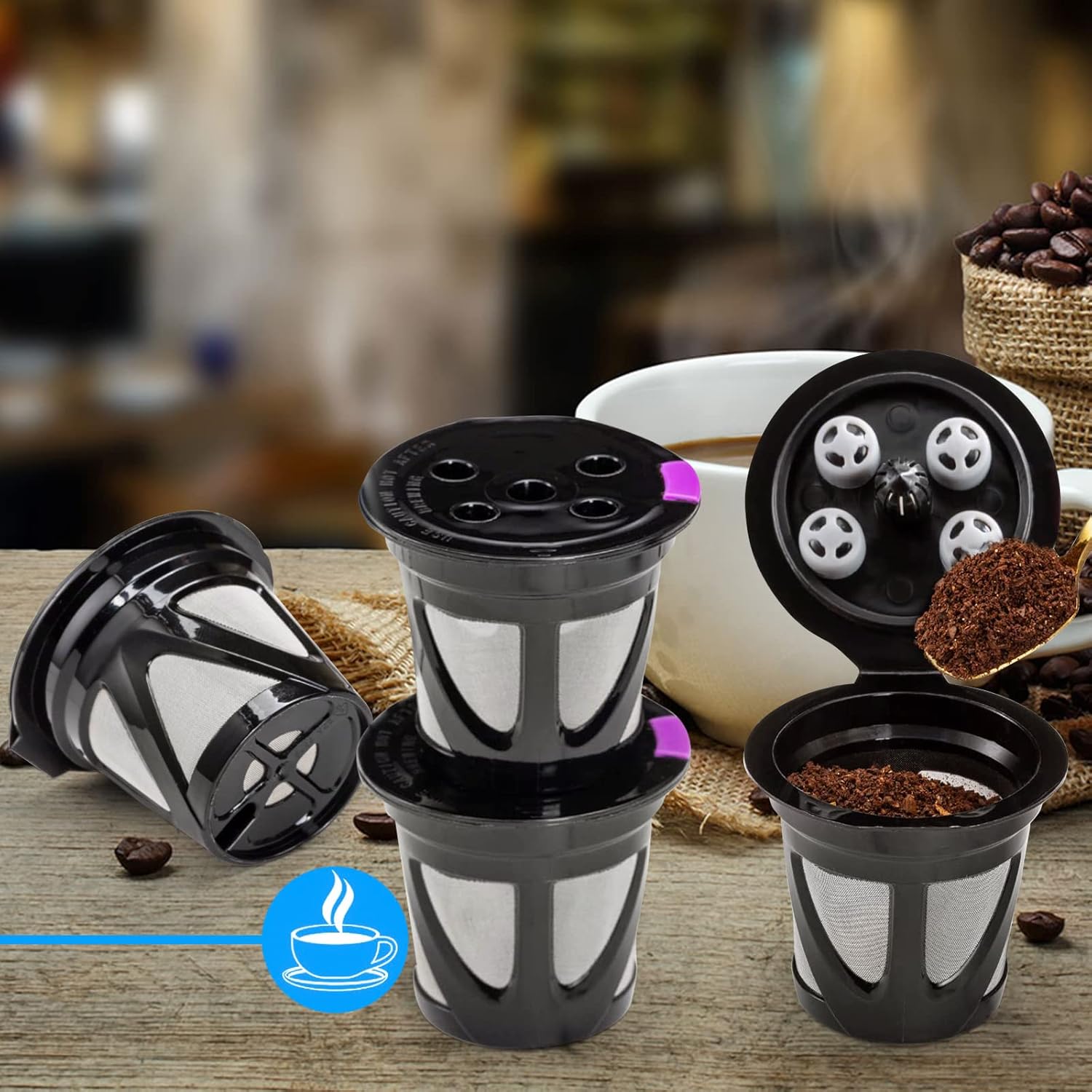 Reusable K Cups Compatible for Keurig Supreme and K-Supreme Plus, Refillable Kcup for Keurig Supreme Coffee Maker - MultiStream Coffee Pods Filter (4 Pack) - Image 7